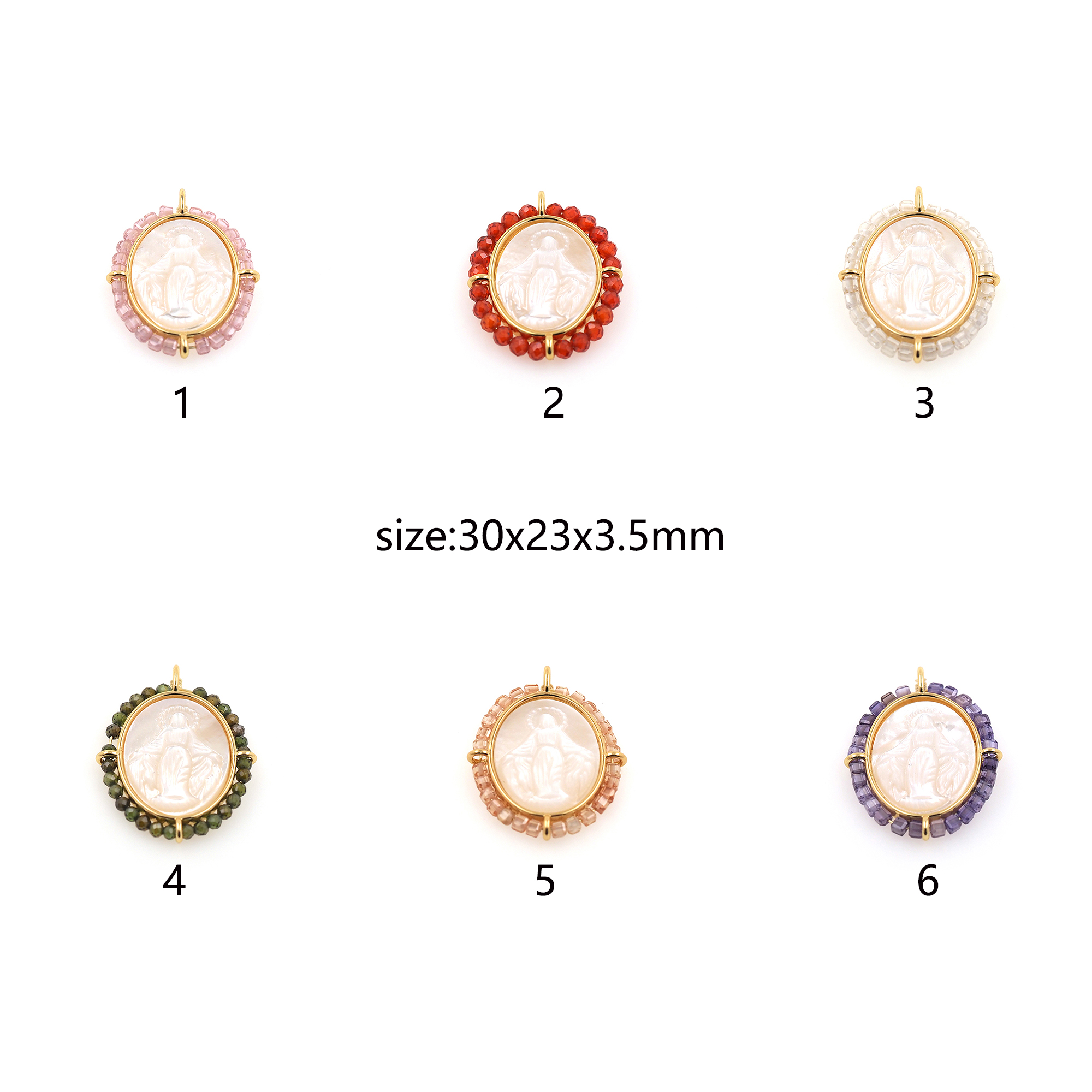 Virgin Mary Pendant,18K Gold Filled Religious Chamr,Maria Earrings Necklace for DIY Jewelry Making Supply