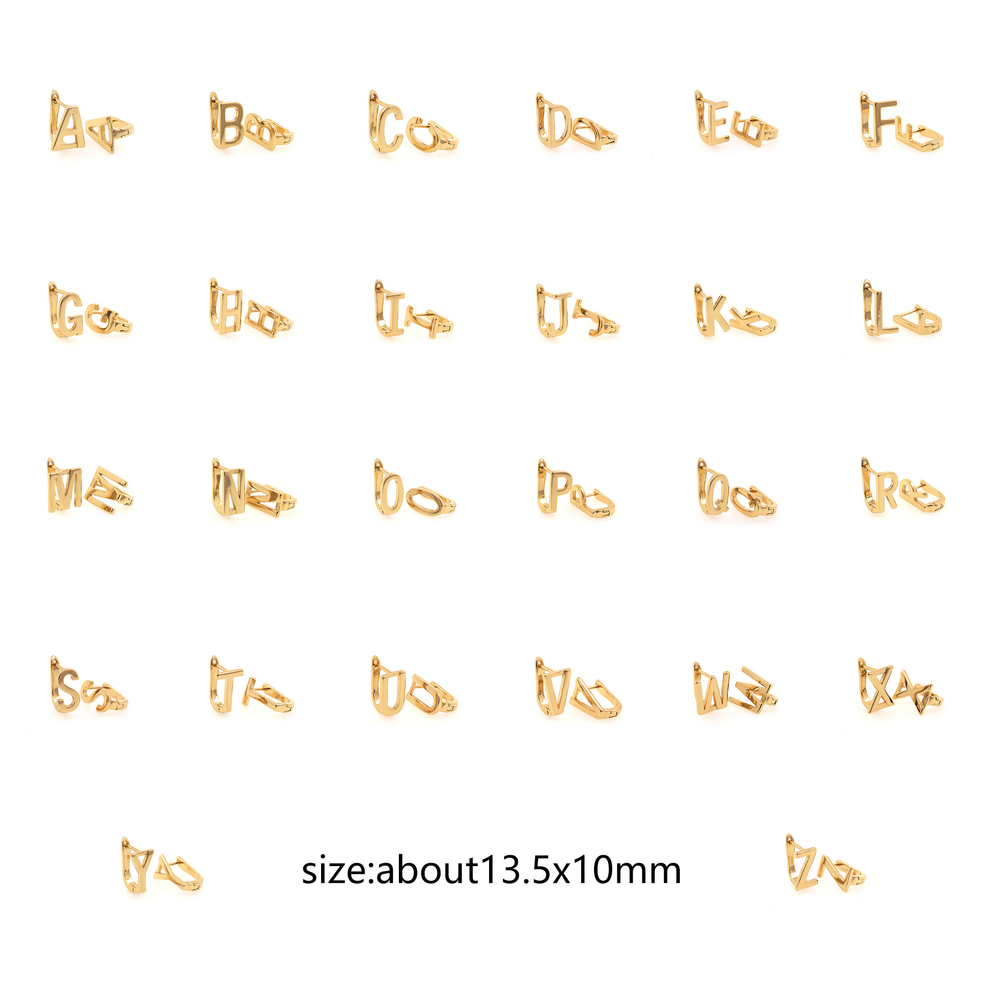 18K Gold Filled Initial Hoop Earrings,Dainty Earrings,Gold Letter Hoops,Minimalist Earrings