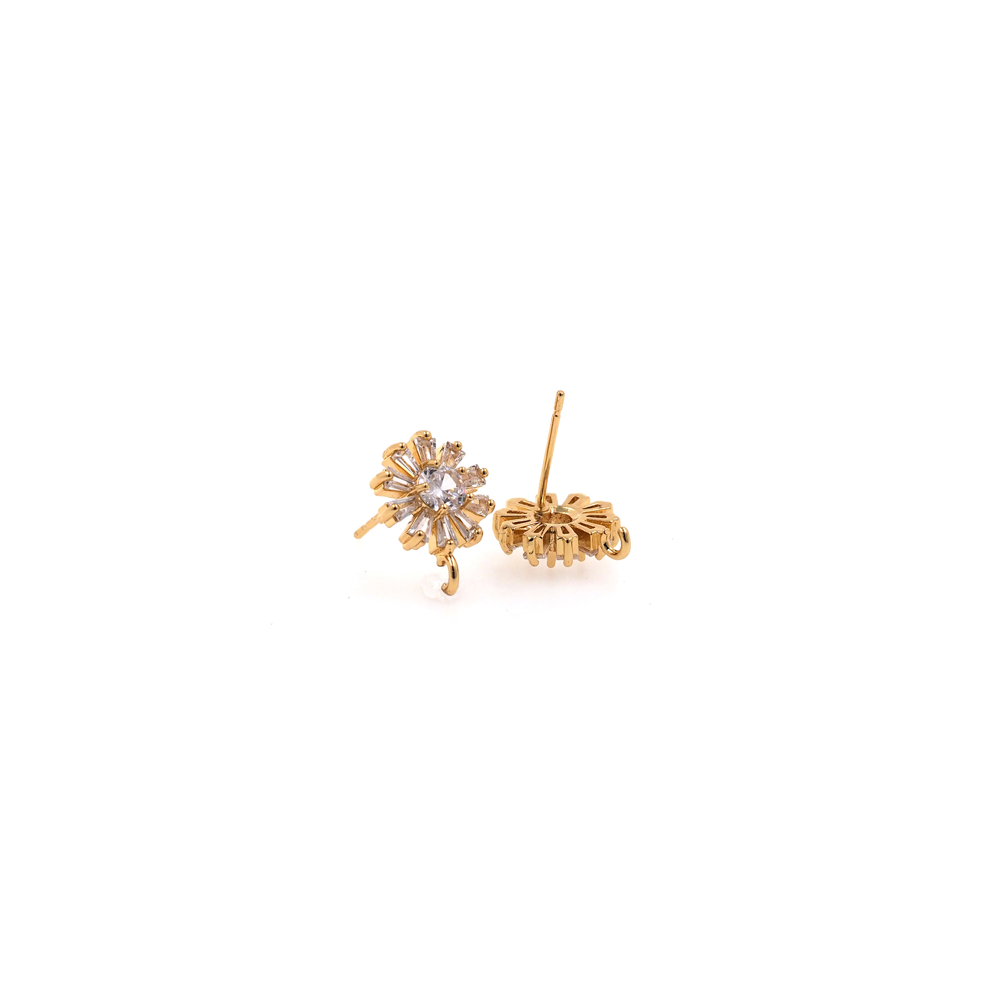 18K Gold Filled Flower Stud Earrings,CZ Star Stud,Dainty Earrings,Butterfly Earrings,Minimalist Earring,DIY Jewelry Making Supply