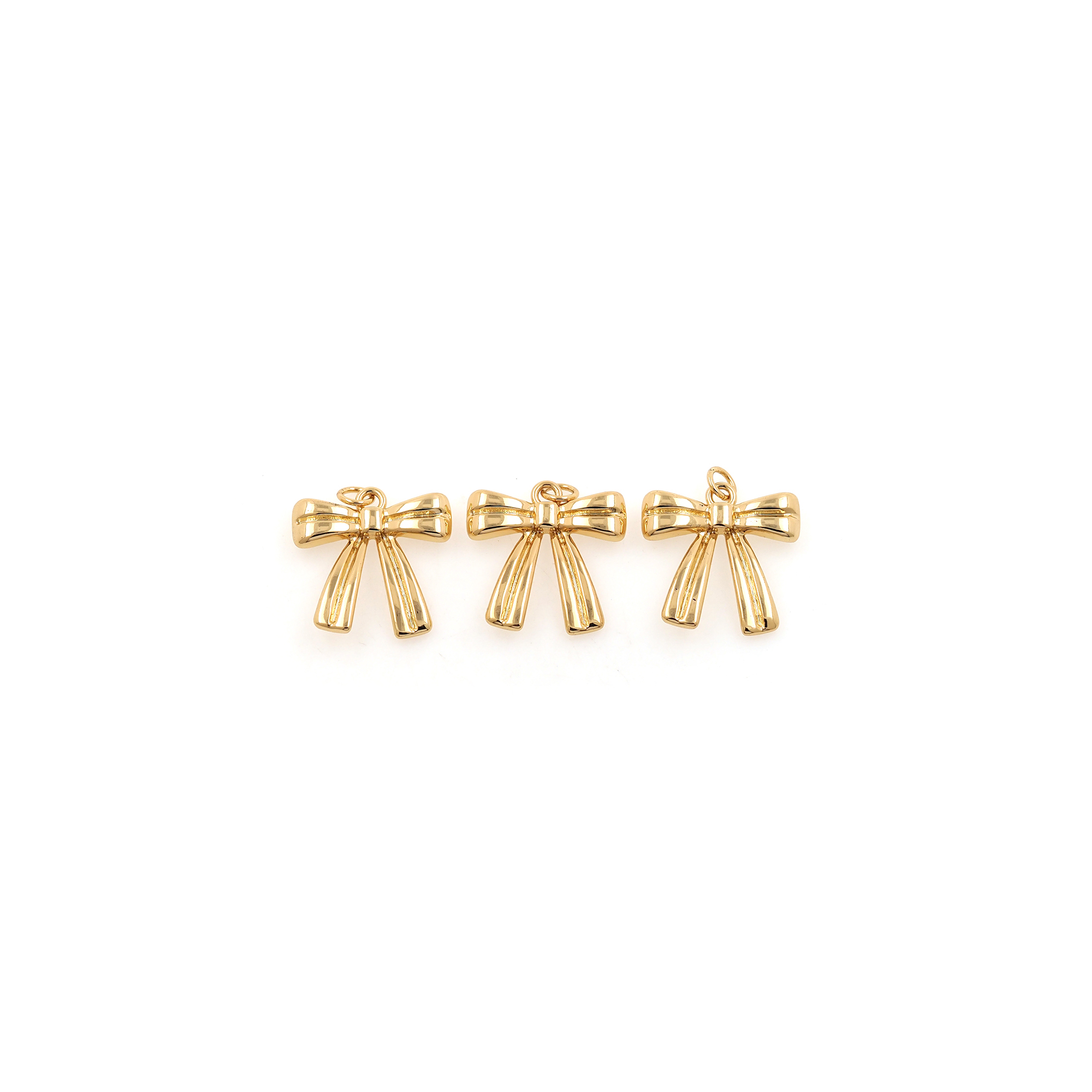 Dainty Bow Charm,18K Gold Filled Bow Pendant Earrings Necklace for DIY Jewelry Making Supply