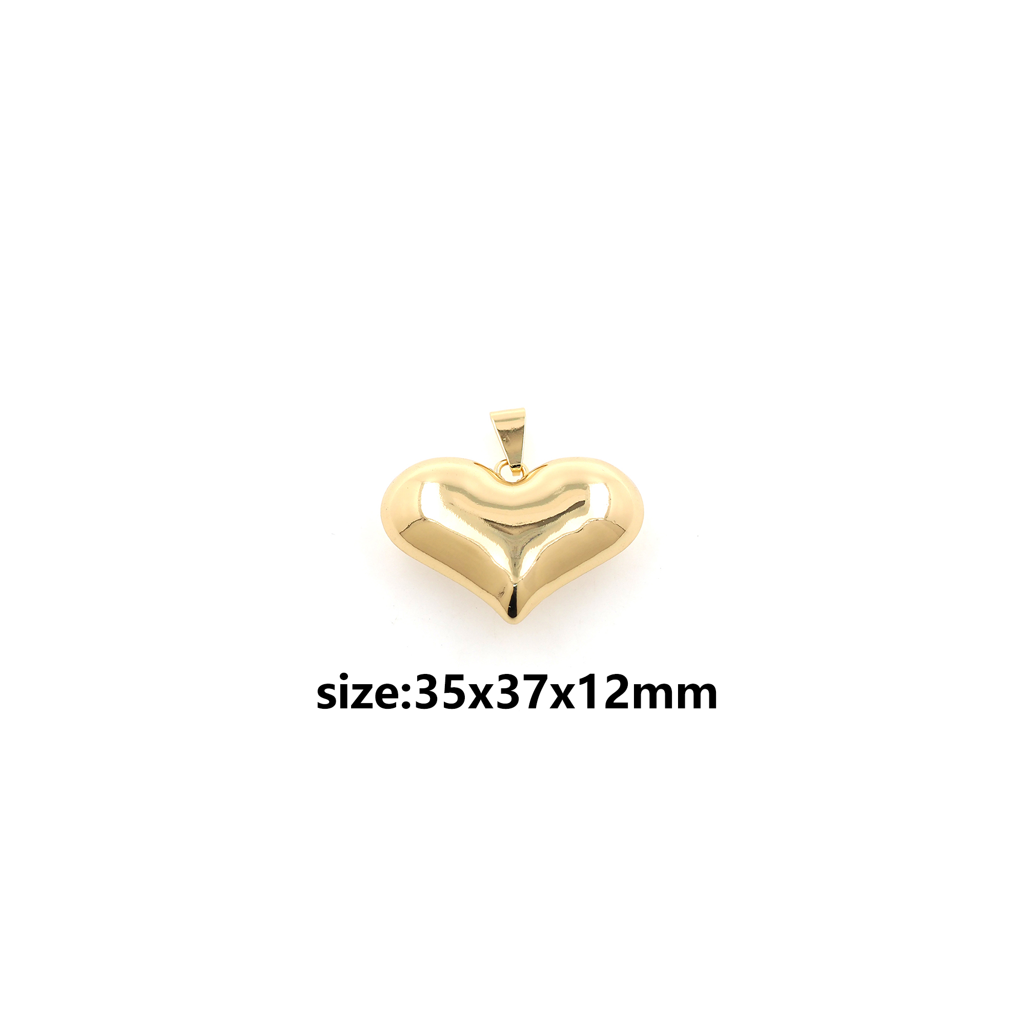 18K Gold Filled Heart Pendant,Dainty Heart Charm Earrings Necklace for DIY Jewelry Making Supply