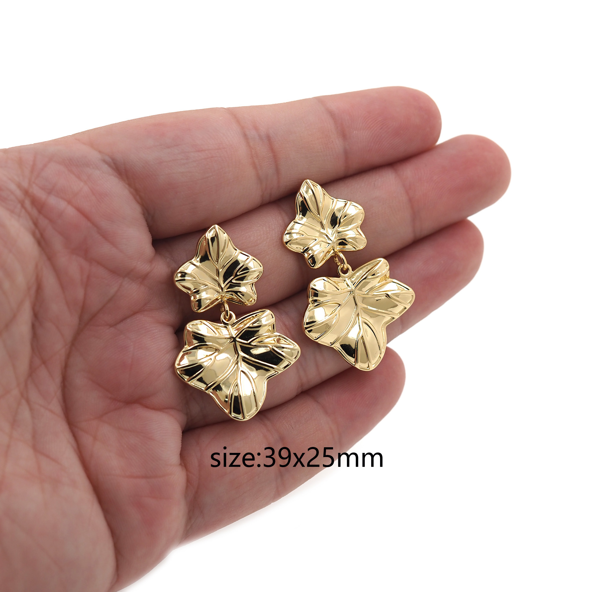 18K Gold Filled Lotus Leaf Stud Earrings,Dangle Leaf Earrings,Dainty Earrings,Minimalist Earring,Gift for Wife