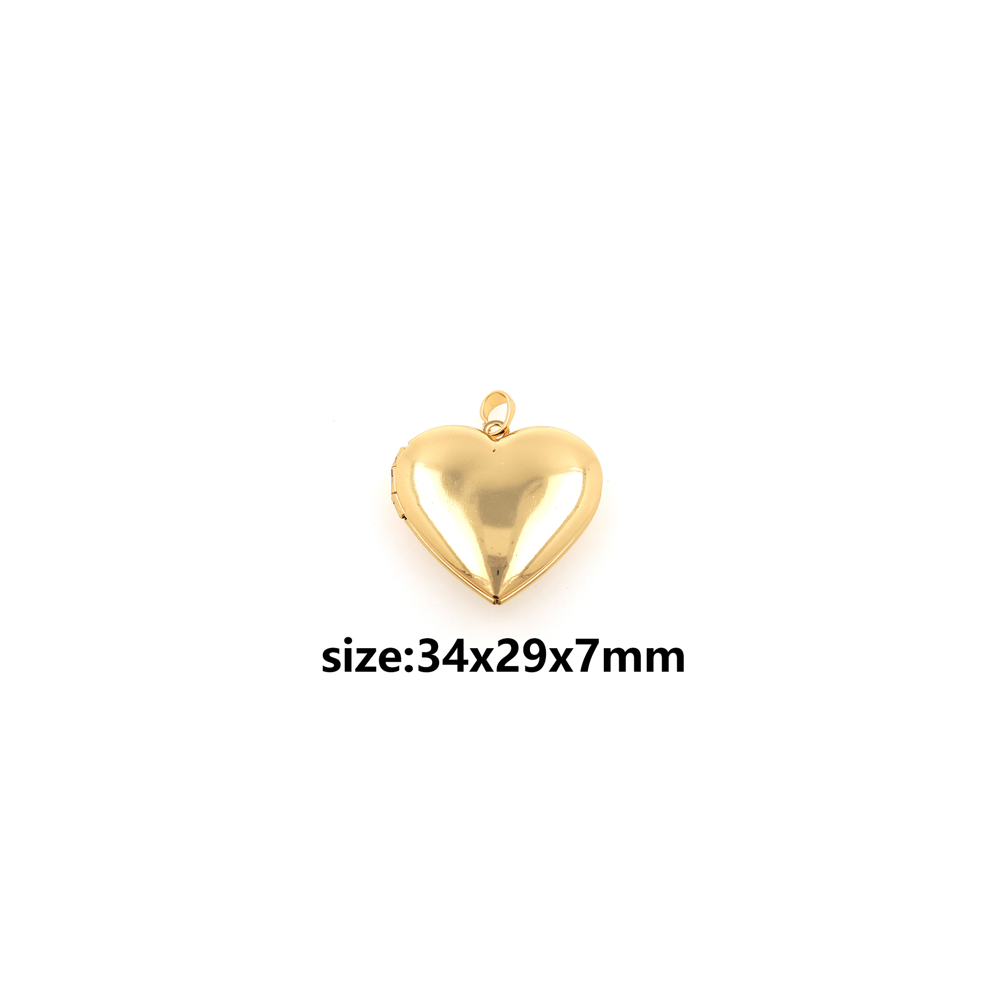 18K Gold Filled Heart Pendant,Dainty Heart Box Charm Earrings Necklace for DIY Jewelry Making Supply
