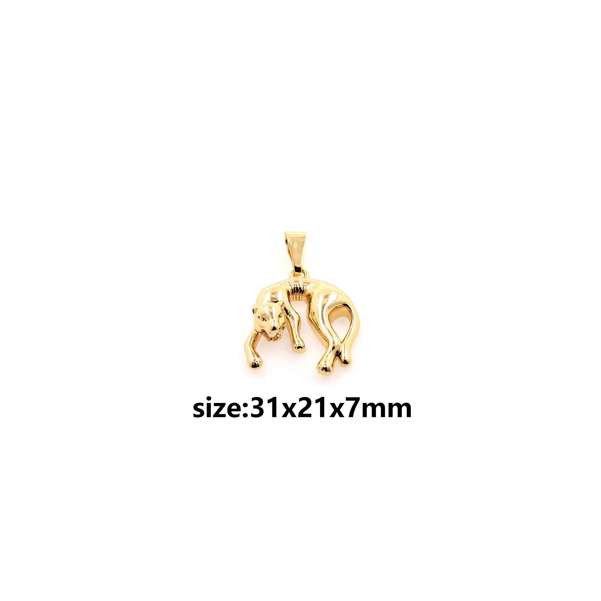 18K Gold Filled Leopard Pendant,Animal Charm Earrings Necklace for DIY Jewelry Making Supply