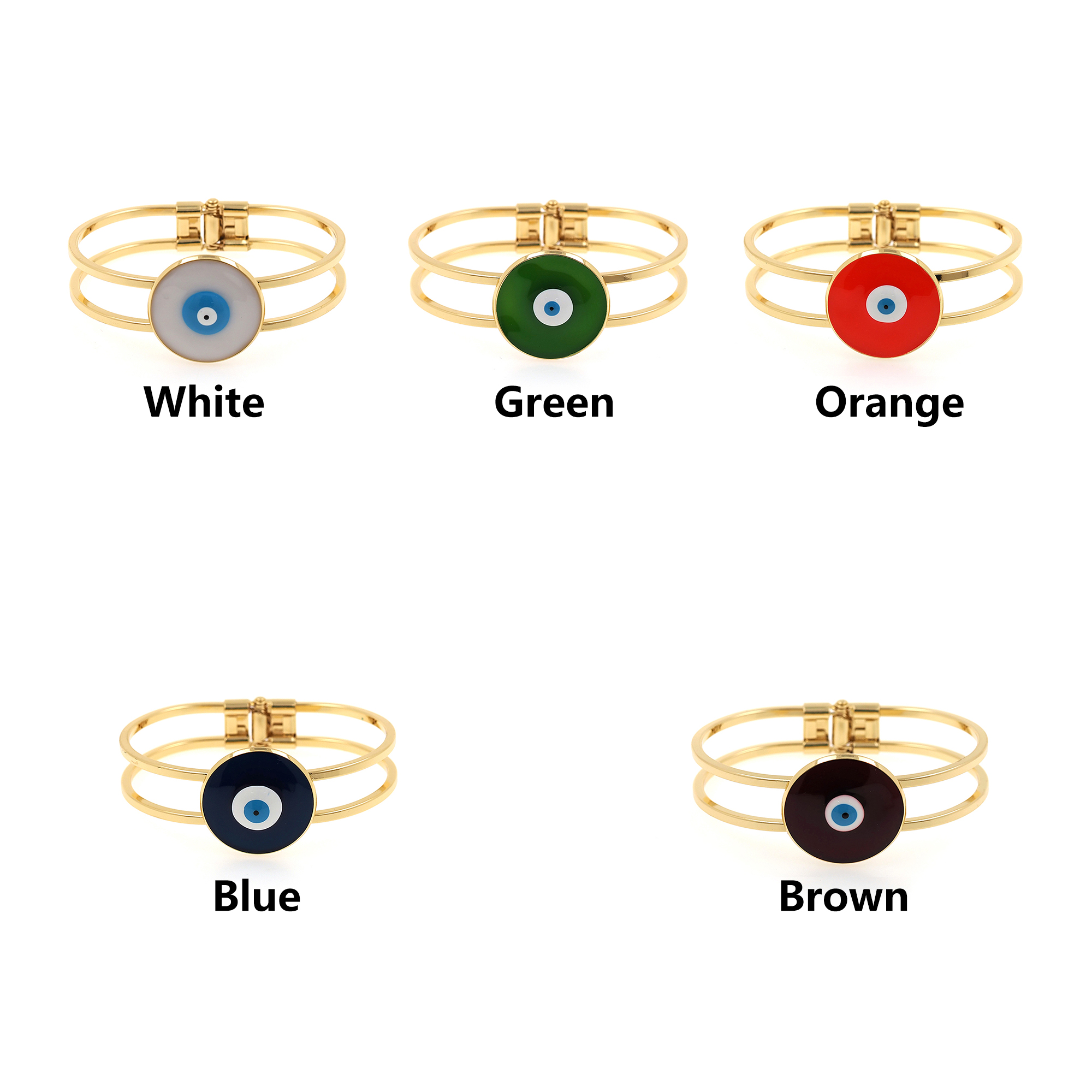 18K Gold Filled Evil Eye Bangle Bracelet,Enamel Bracelet,Cuff Bangle Bracelet For Women,Minimalist Bracelet,Everyday Bracelet,Gift for Her