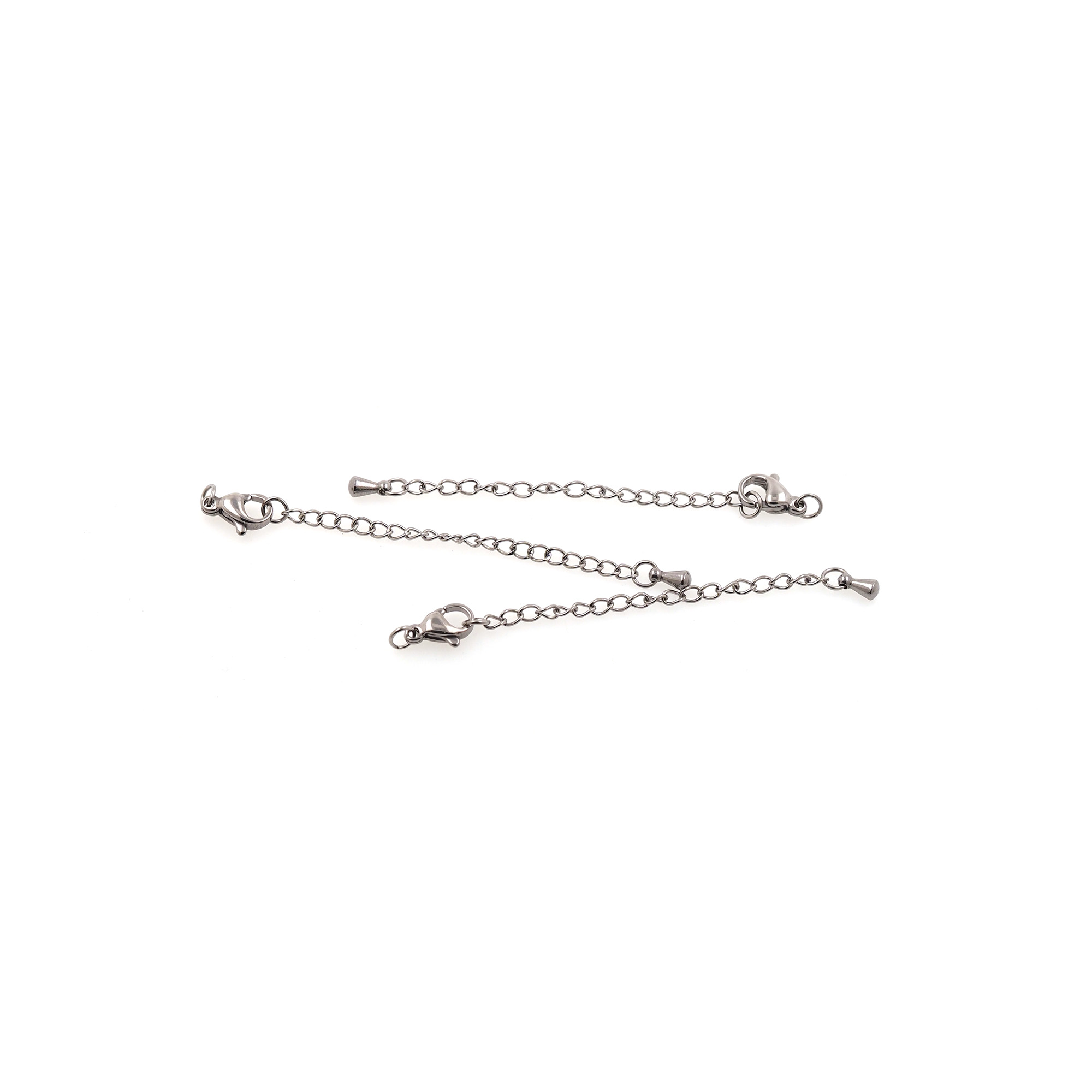 5pcs Stainless Steel Chain Extender for Necklace Bracelet Supply Component Findings Extenders Lobster Claw Clasps with Gold Extender Chain