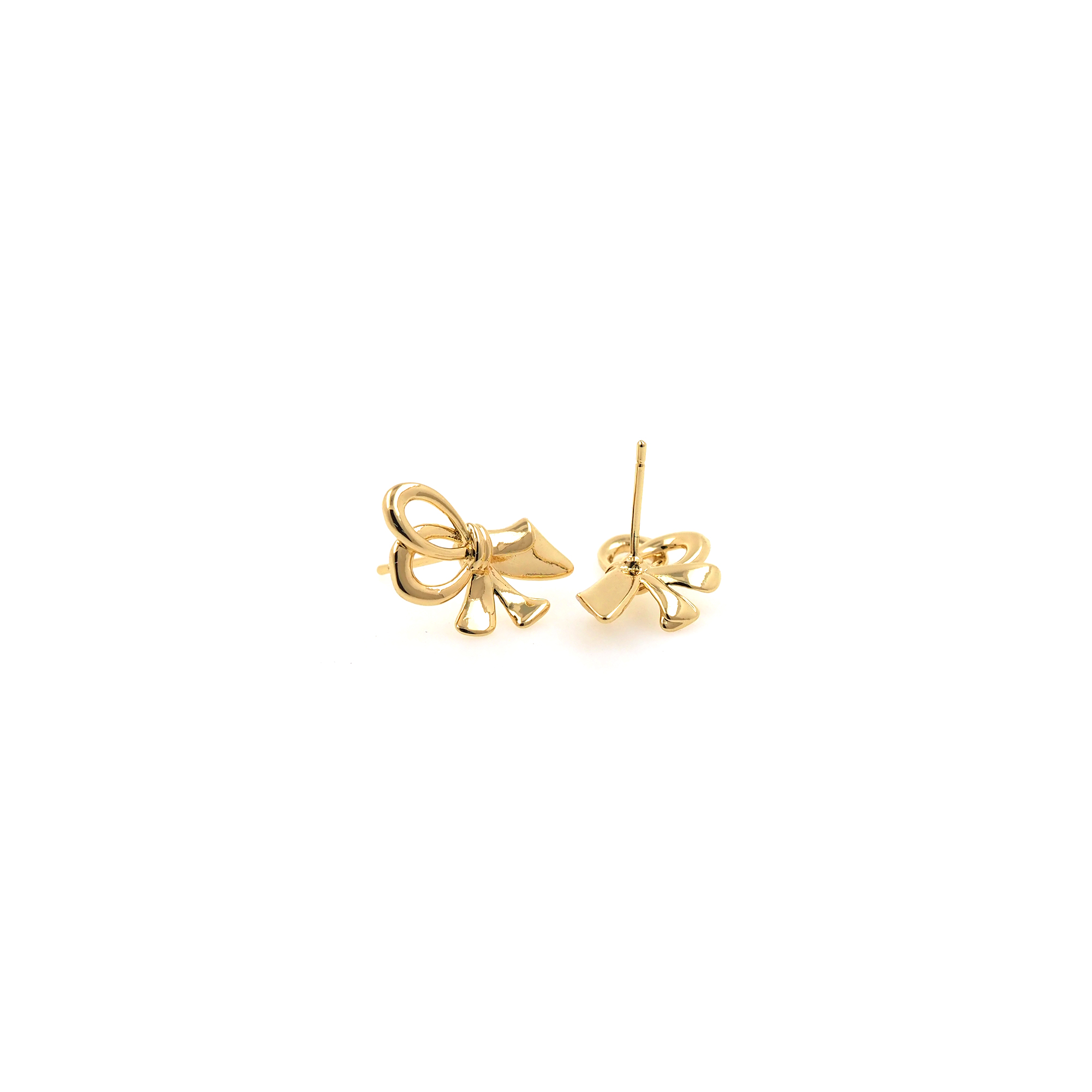18K Gold Filled Bow Stud Earrings,Dainty Earrings,Bow Earrings,Minimalist Earring,DIY Jewelry Making Supply