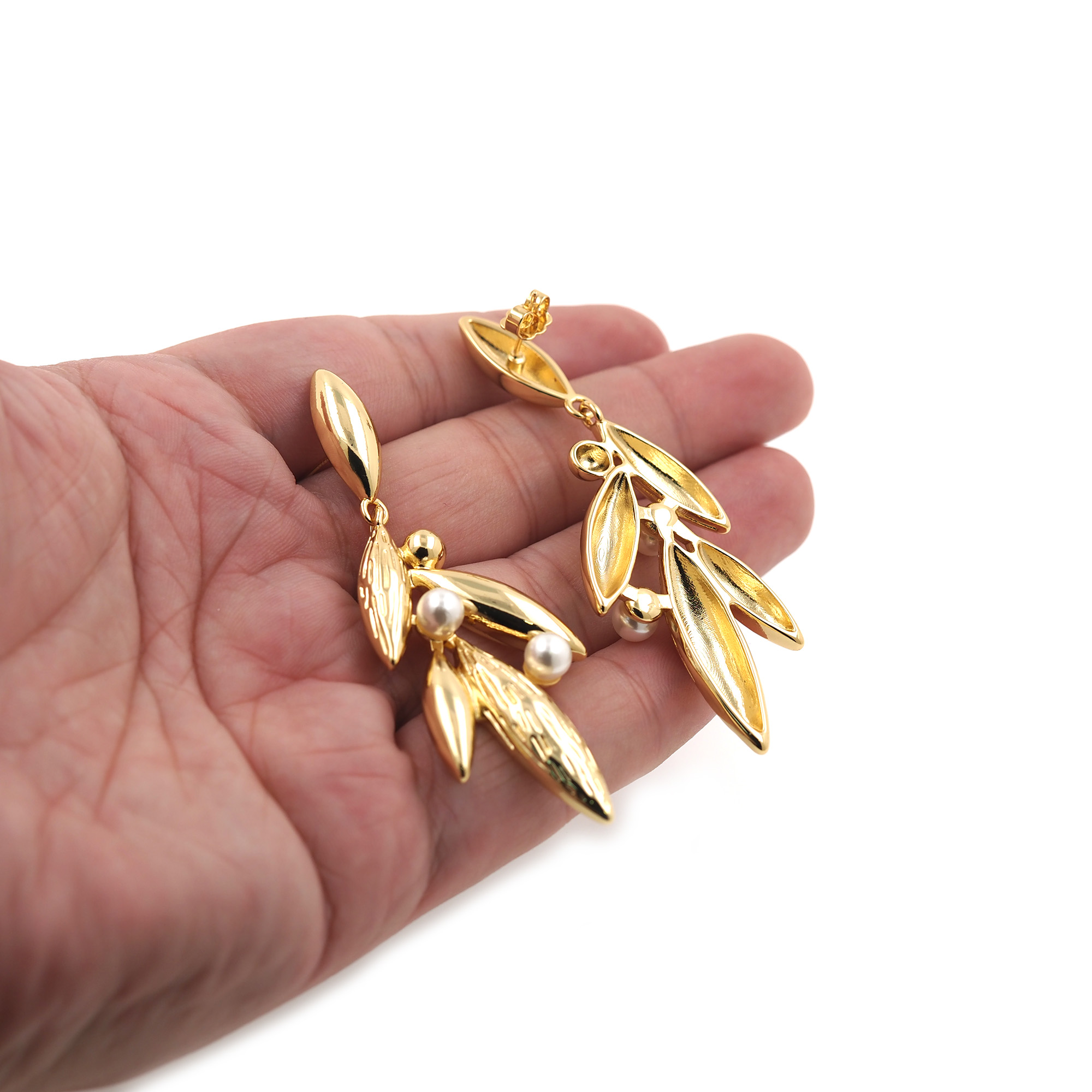 18K Gold Filled Leaf Stud Earrings,Dangle Earring,Leaf Earrings,Dainty Earrings,Minimalist Earring,Gift for Wife