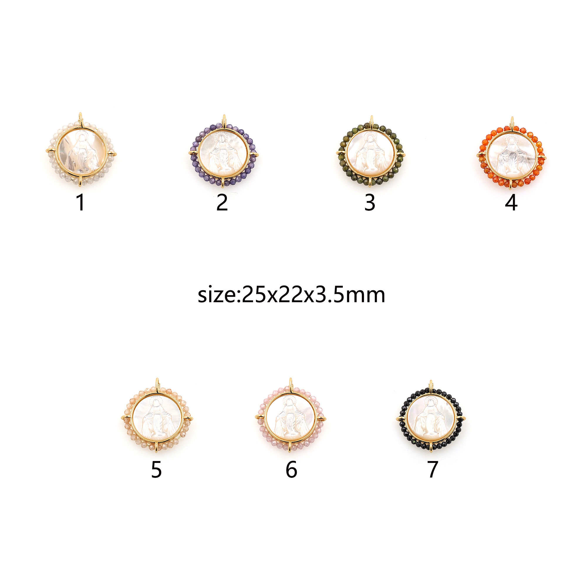 Virgin Mary Pendant,18K Gold Filled Religious Chamr,Maria Earrings Necklace for DIY Jewelry Making Supply