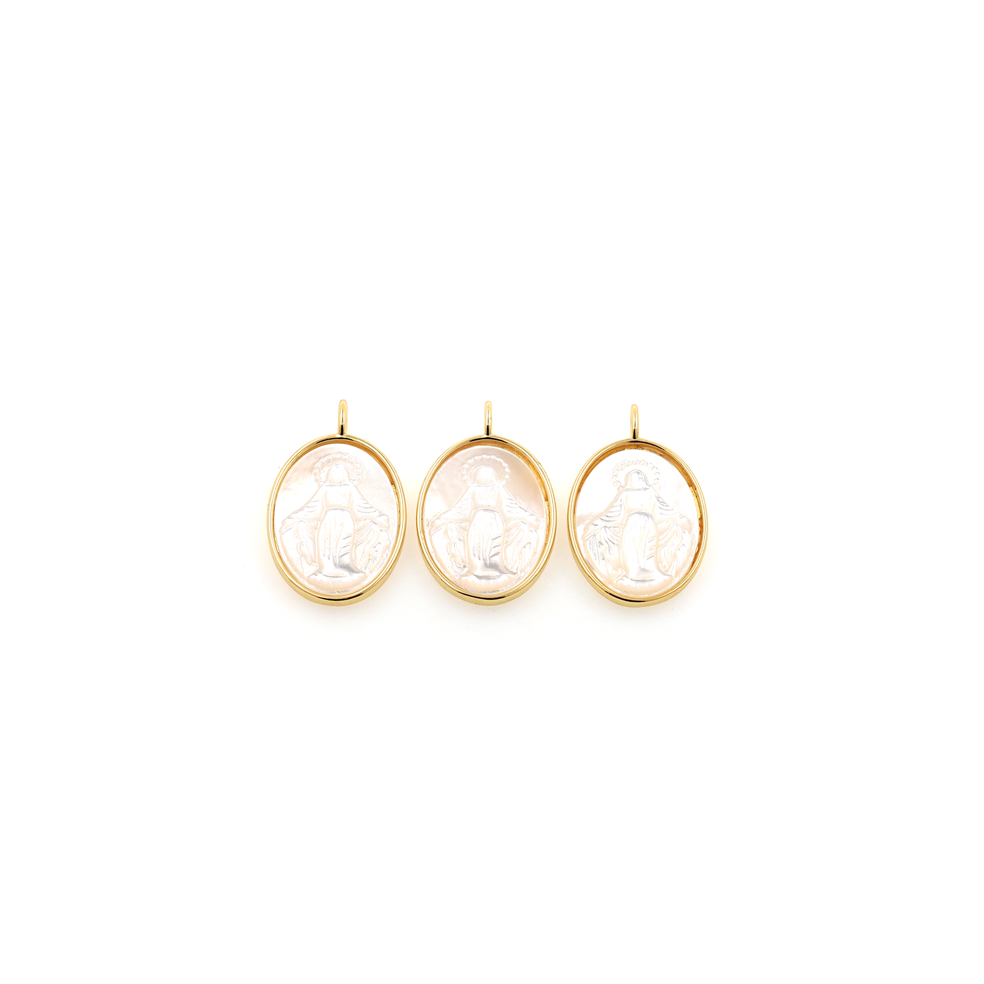 Virgin Mary Pendant,18K Gold Filled Religious Chamr,Maria Earrings Necklace for DIY Jewelry Making Supply