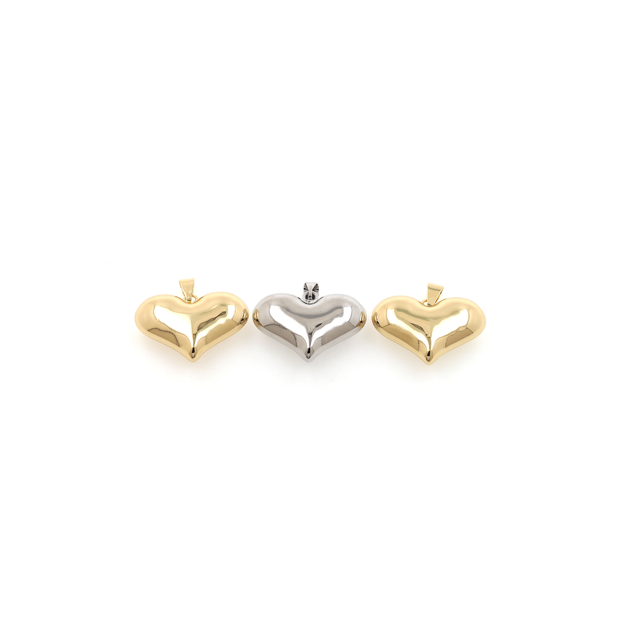 18K Gold Filled Heart Pendant,Dainty Heart Charm Earrings Necklace for DIY Jewelry Making Supply