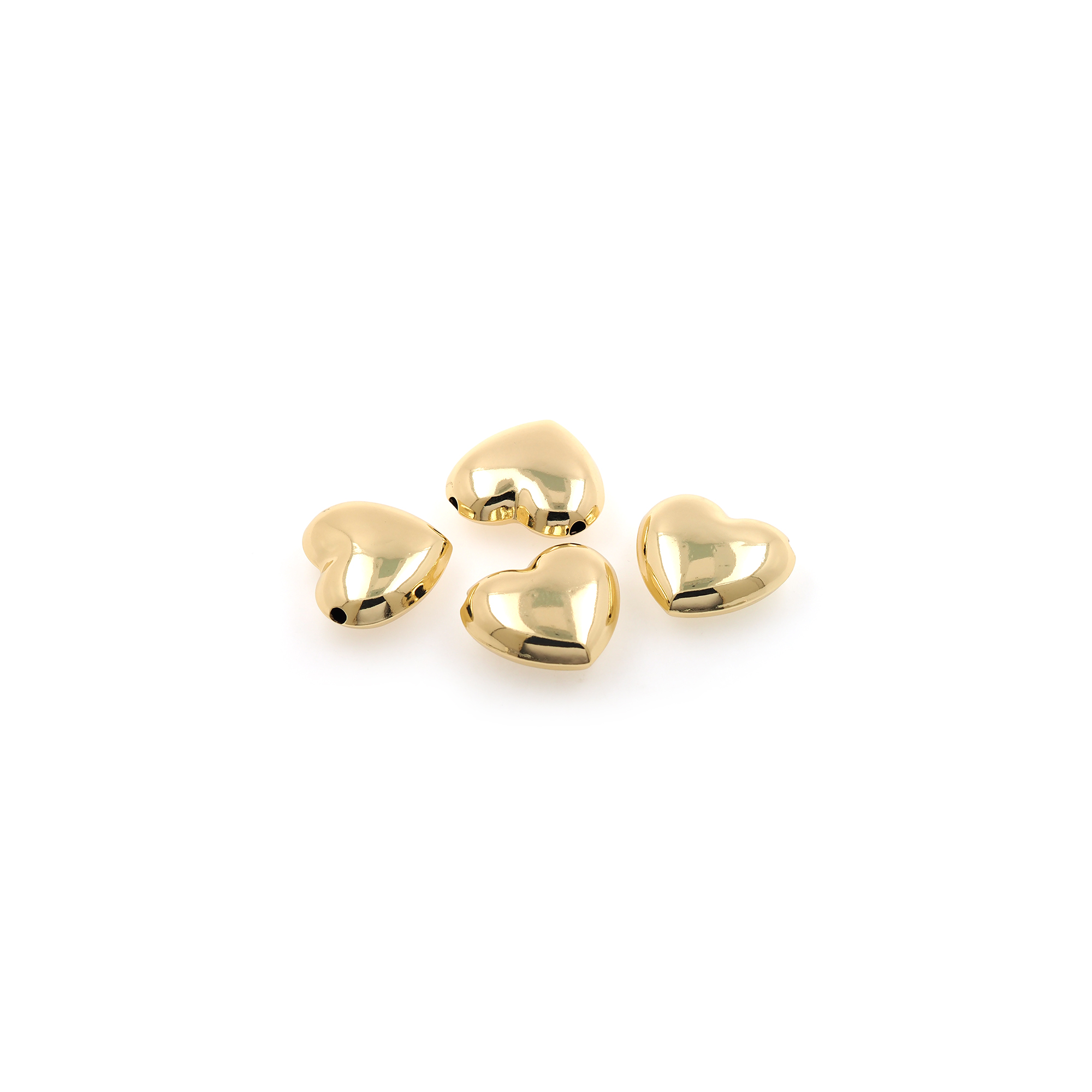 18K Gold Filled Heart Spacer Beads,Dainty Heart Bead for Bracelet Jewelry Necklace Making Supply