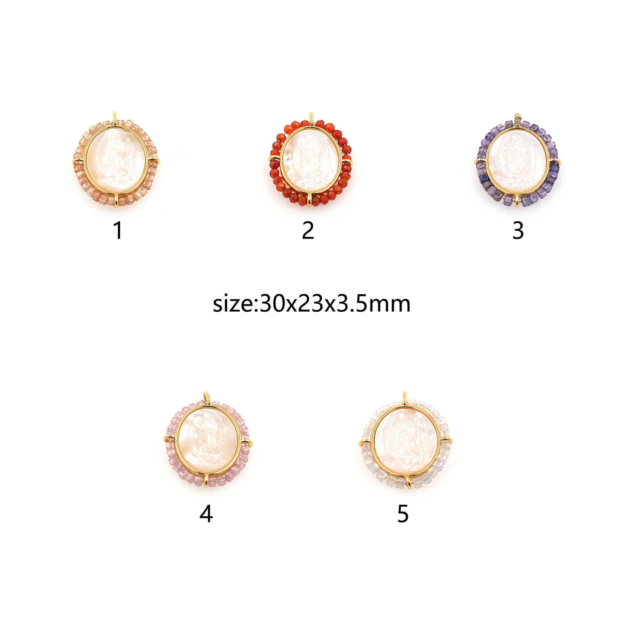 Virgin Mary Pendant,18K Gold Filled Religious Chamr,Maria Earrings Necklace for DIY Jewelry Making Supply