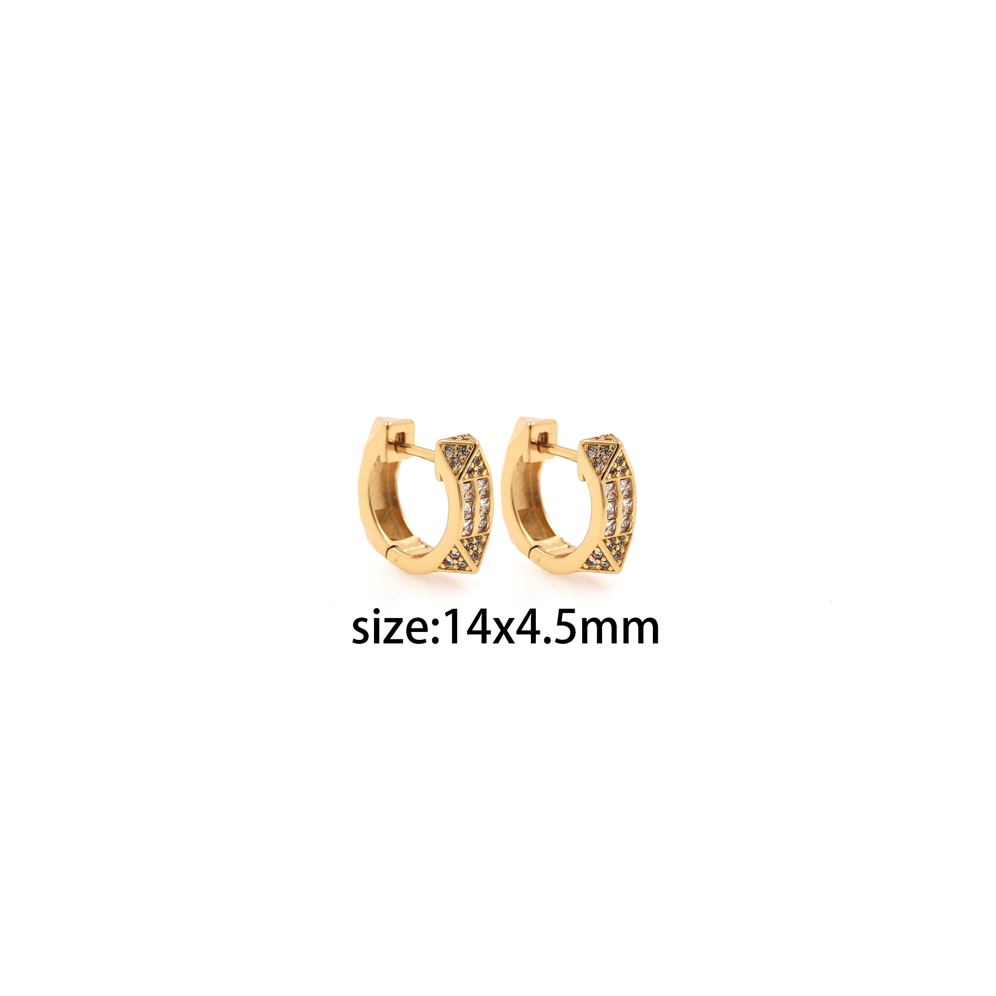 18K Gold Filled Round CZ Hoop Earrings,Dainty Zirconia Earrings,Gold Hoops,Dainty CZ Hoops Huggie