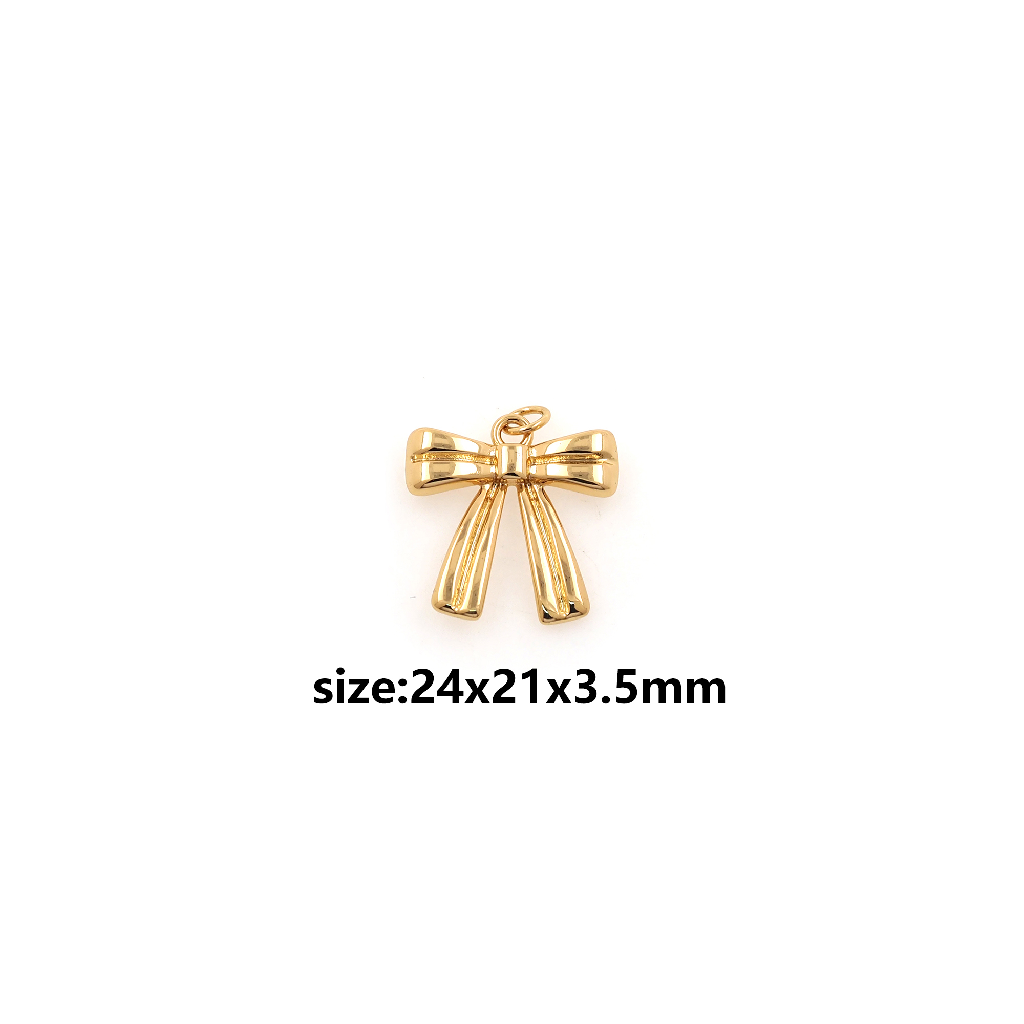 Dainty Bow Charm,18K Gold Filled Bow Pendant Earrings Necklace for DIY Jewelry Making Supply