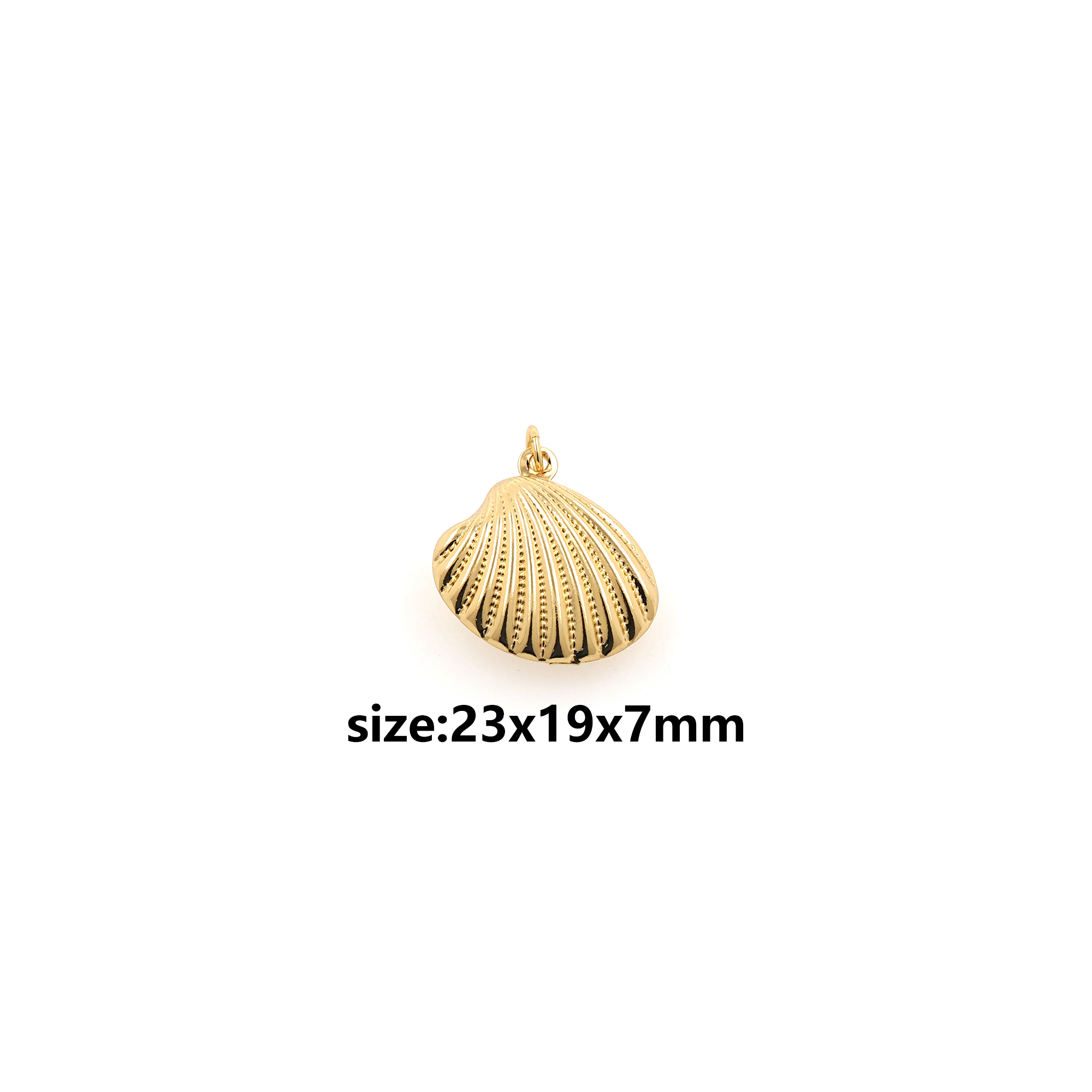 18K Gold Filled Shell Pendant,Tiny Shell Charm Earrings Necklace for DIY Jewelry Making Supply