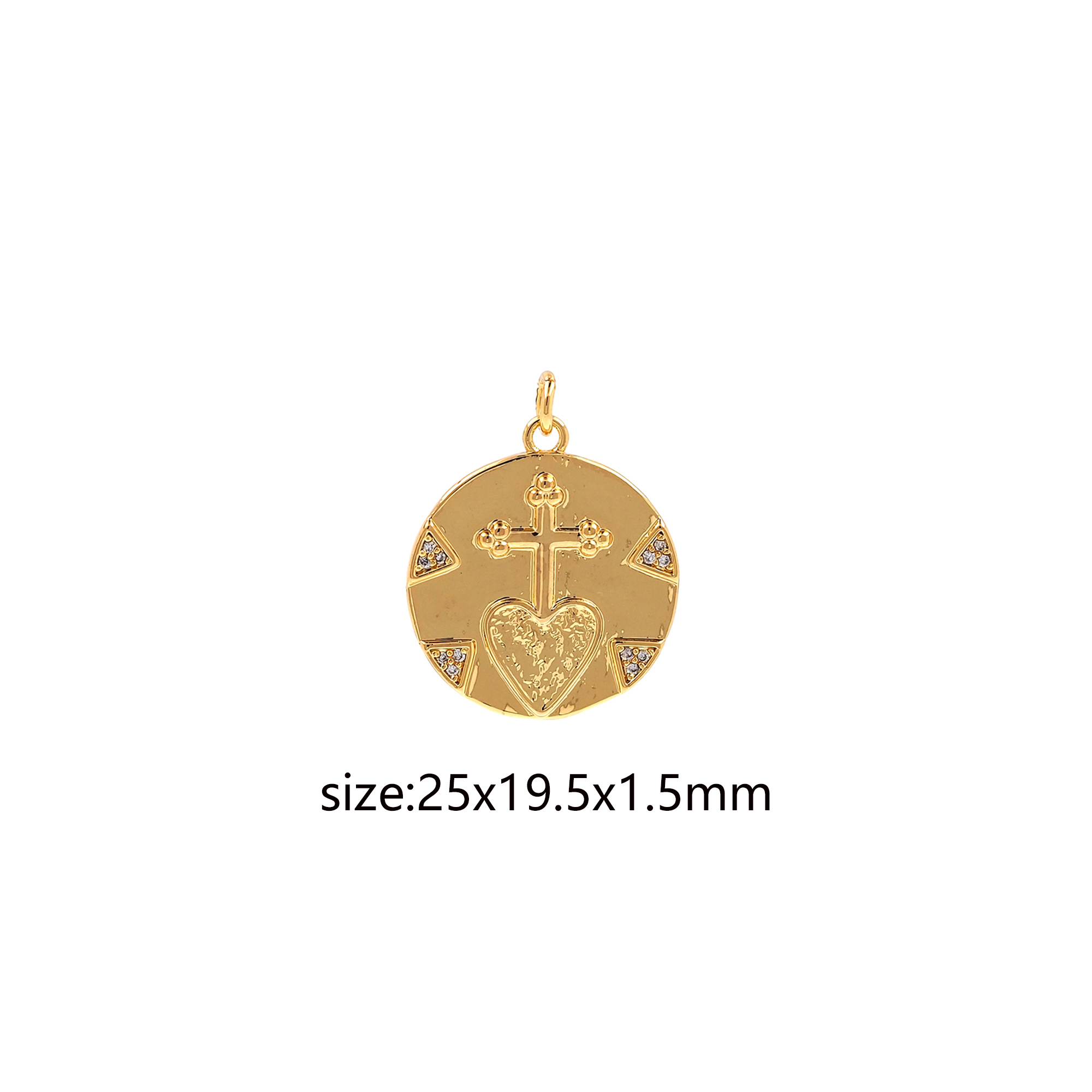 18K Gold Filled Sacred Heart Pendant,CZ Micro Pave Sacred Heart Charm Earrings Necklace for DIY Jewelry Making Supply