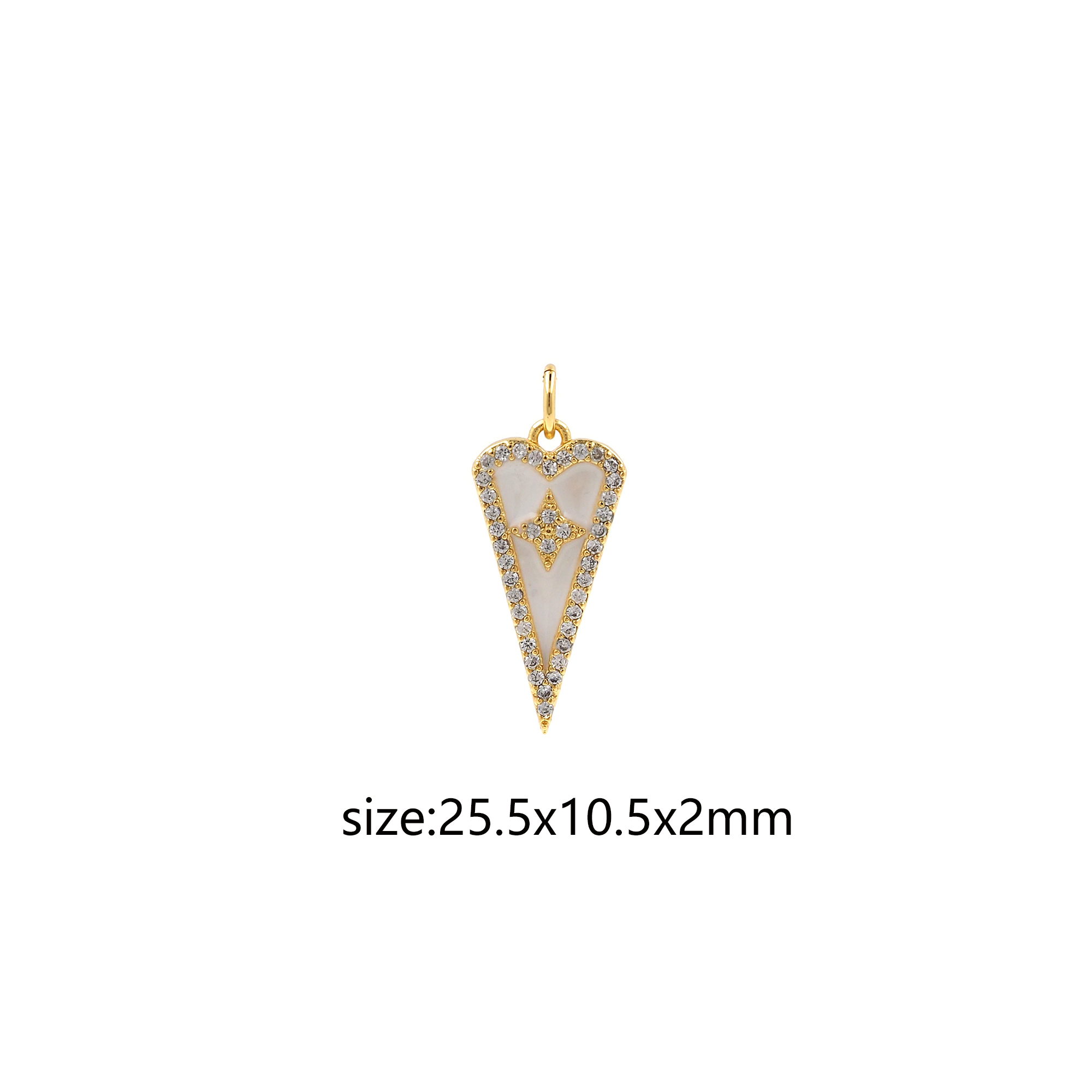 18K Gold Filled Heart Pendant,CZ Micro Pave Heart Charm Earrings Necklace for DIY Jewelry Making Supply