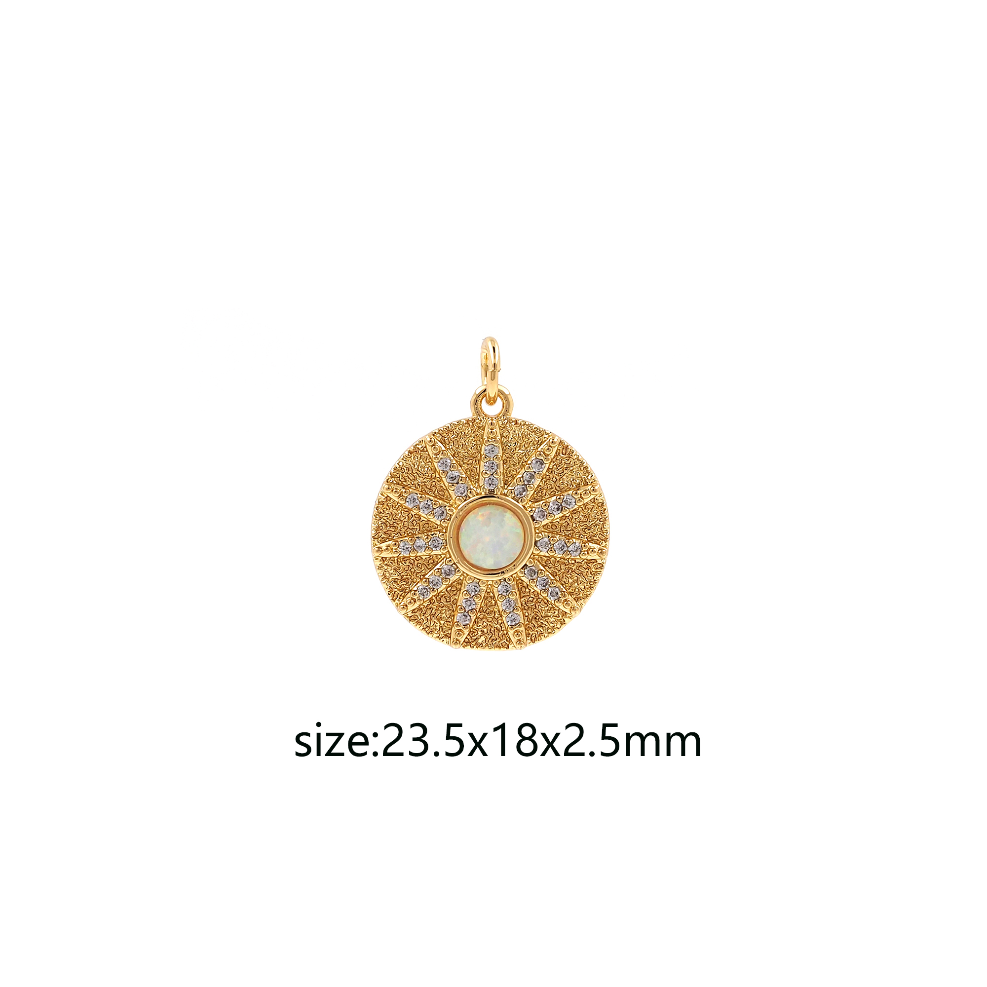 18K Gold Filled Sun Pendant,CZ Micro Pave Sun Charm Earrings Necklace for DIY Jewelry Making Supply