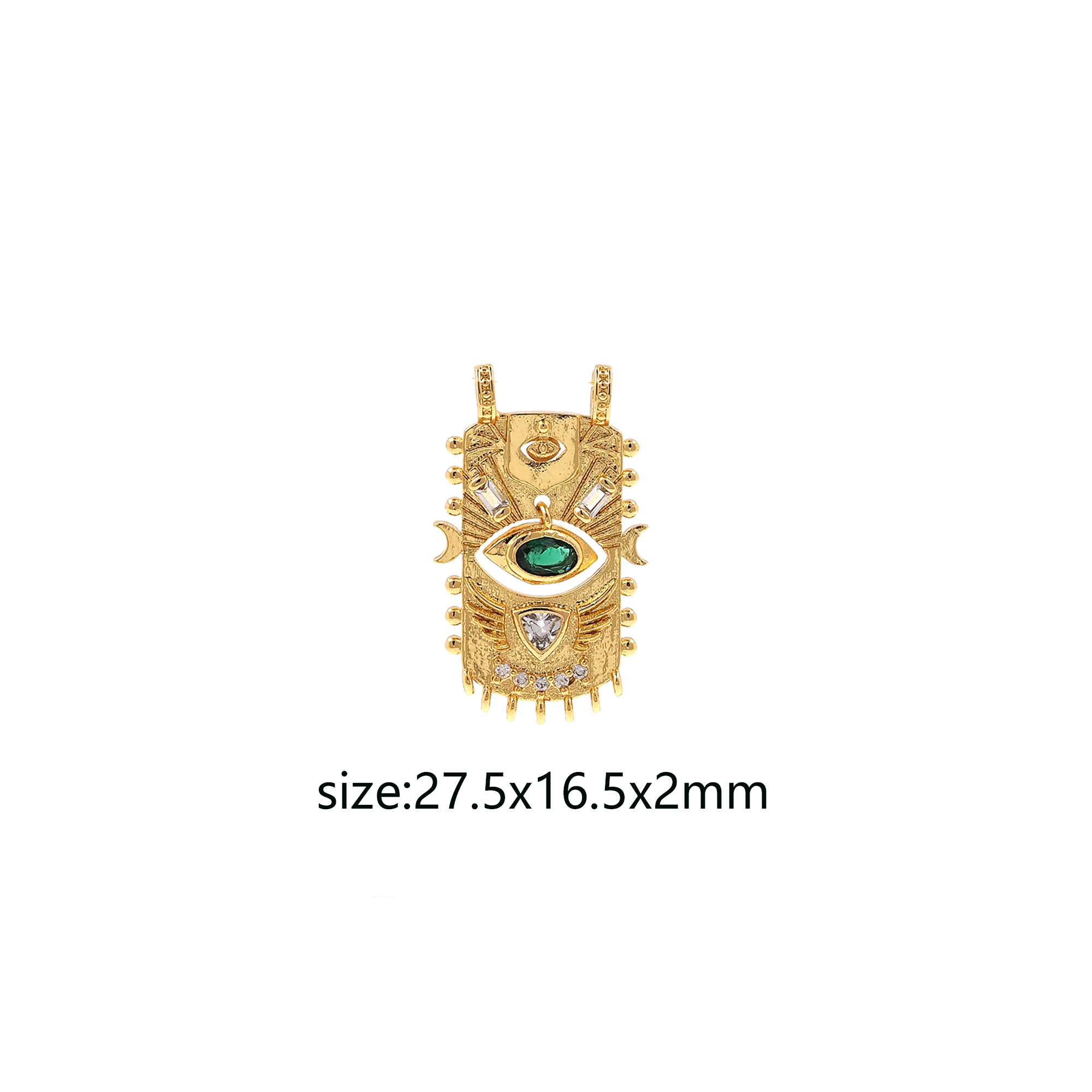 18K Gold Filled Evil Eye Pendant,CZ Micro Pave Evil Eye Charm Earrings Necklace for DIY Jewelry Making Supply