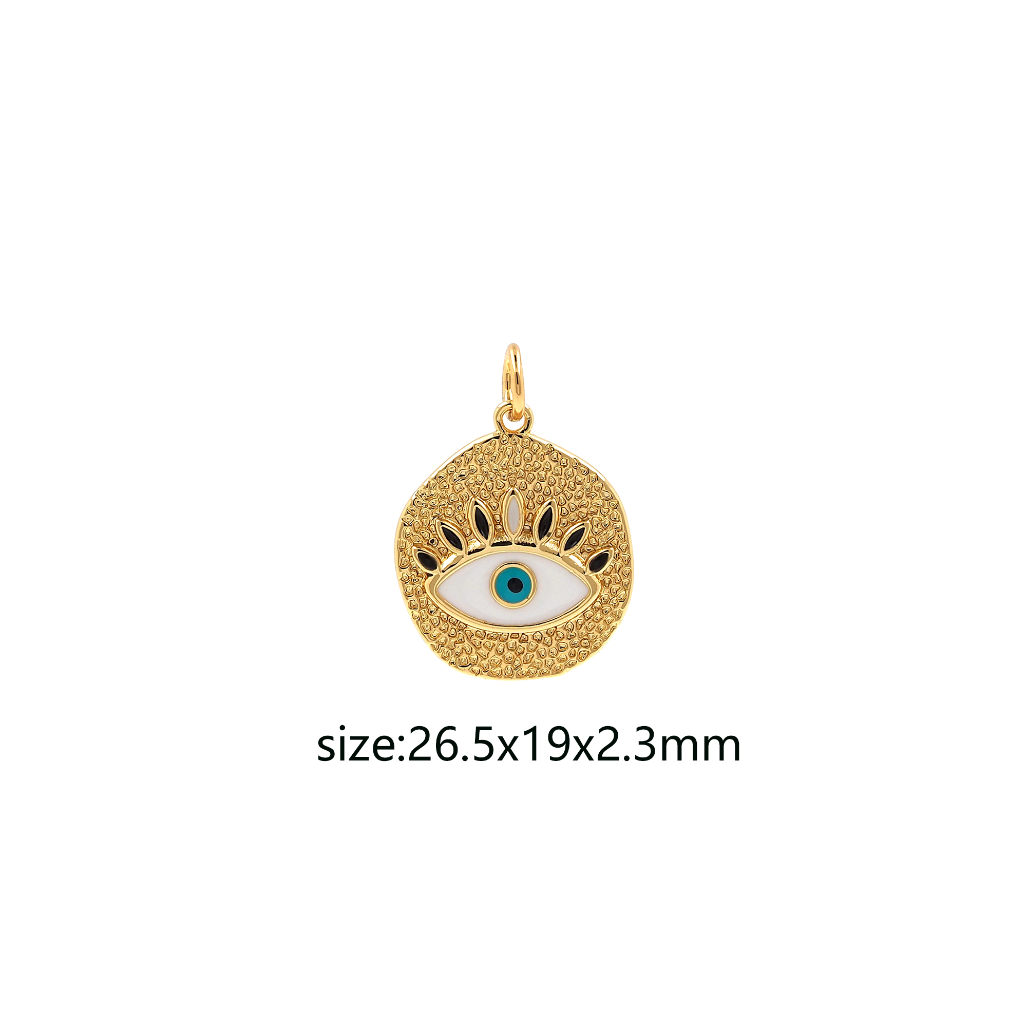 18K Gold Filled Evil Eye Pendant,Amulet Charm,Enamel Evil Eye Earrings Necklace for DIY Jewelry Making Supply