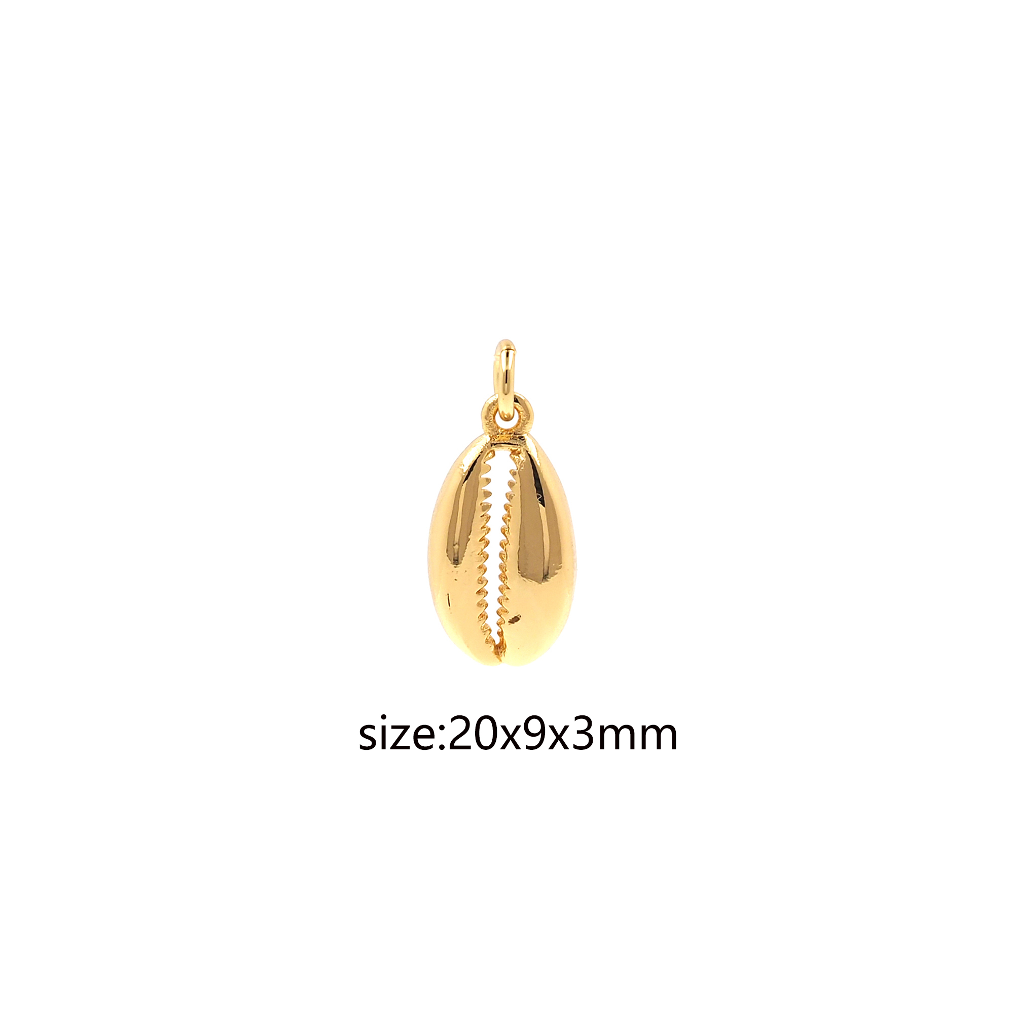 18K Gold Filled Shell Pendant,Tiny Shell Charm Earrings Necklace for DIY Jewelry Making Supply