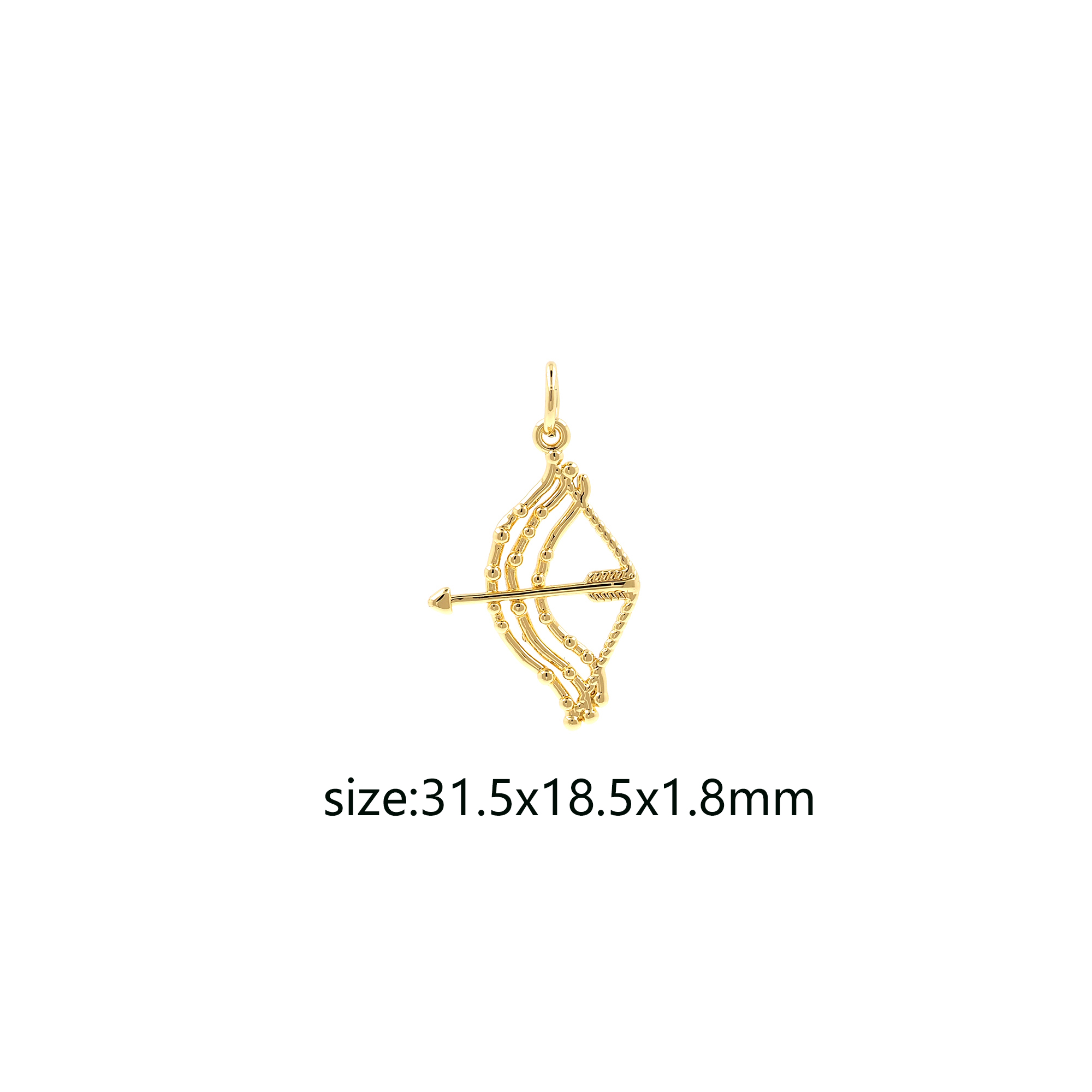 18K Gold Filled Bow Arrow Pendant,Dainty Bow Arrow Charm Earrings Necklace for DIY Jewelry Making Supply