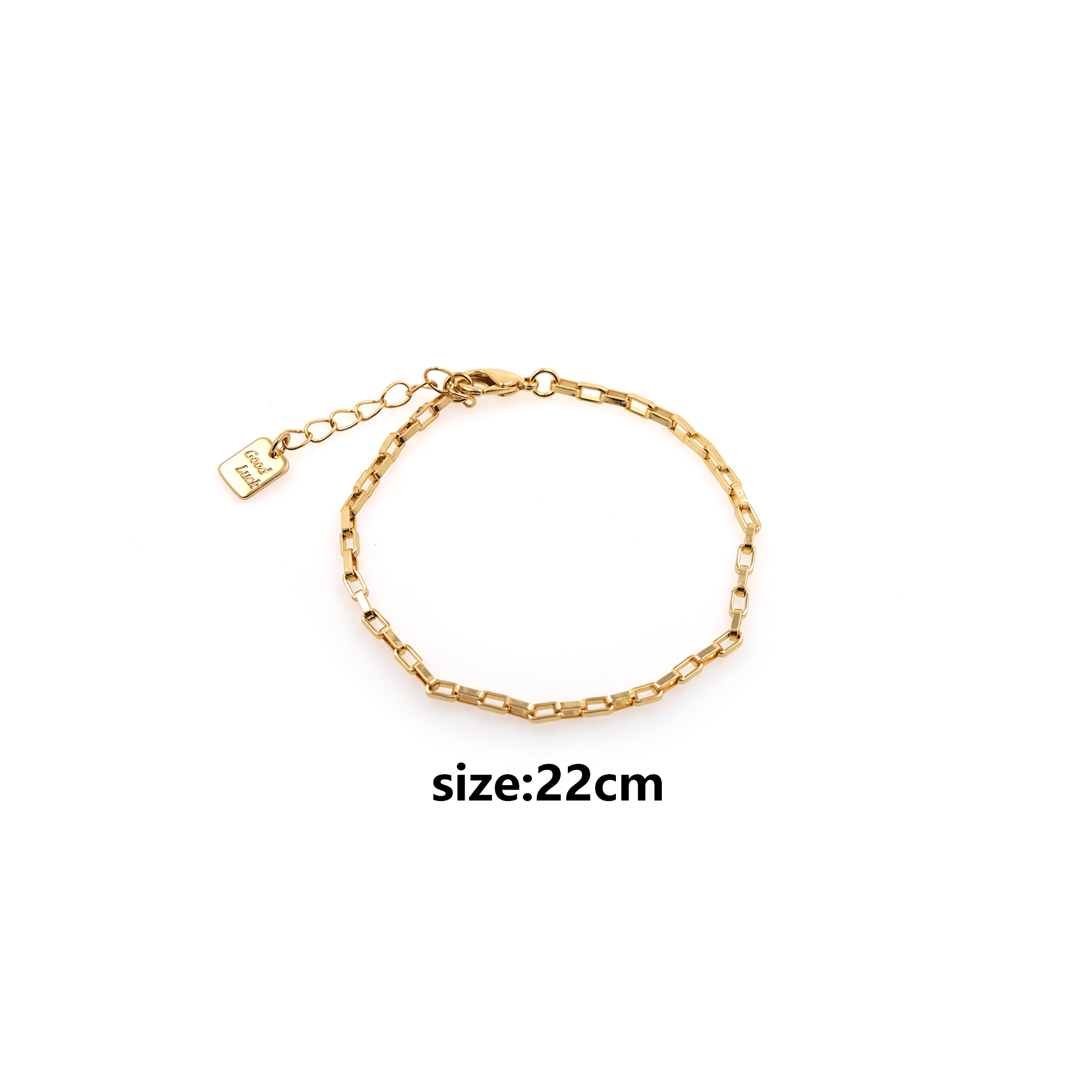 18K Gold Filled Paper Clip Link Chain Bracelet,Rectangle Chain,Gold Chain Bracelet,Ladies Bracelet,Gift For Her