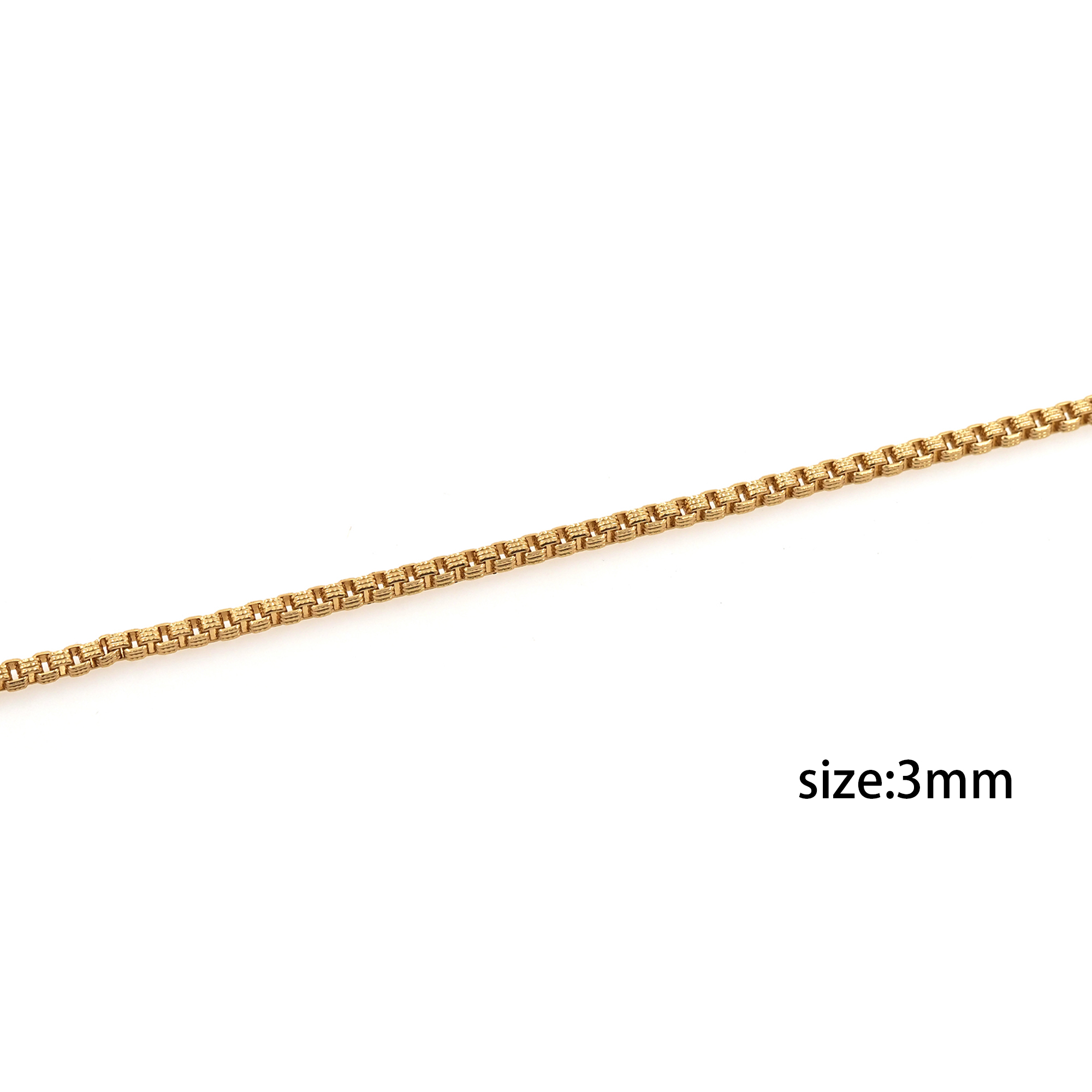 18K Gold Filled Box Chain Necklace,Dainty Thin Link Chain,Gold Box Chain Necklace for Women DIY Jewelry Making Supply