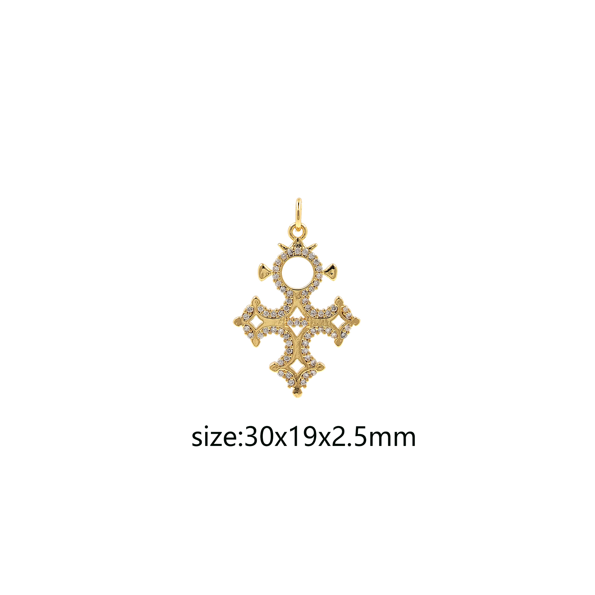 18K Gold Filled Cross Pendant,CZ Micro Pave Cross Charm Earrings Necklace for DIY Jewelry Making Supply