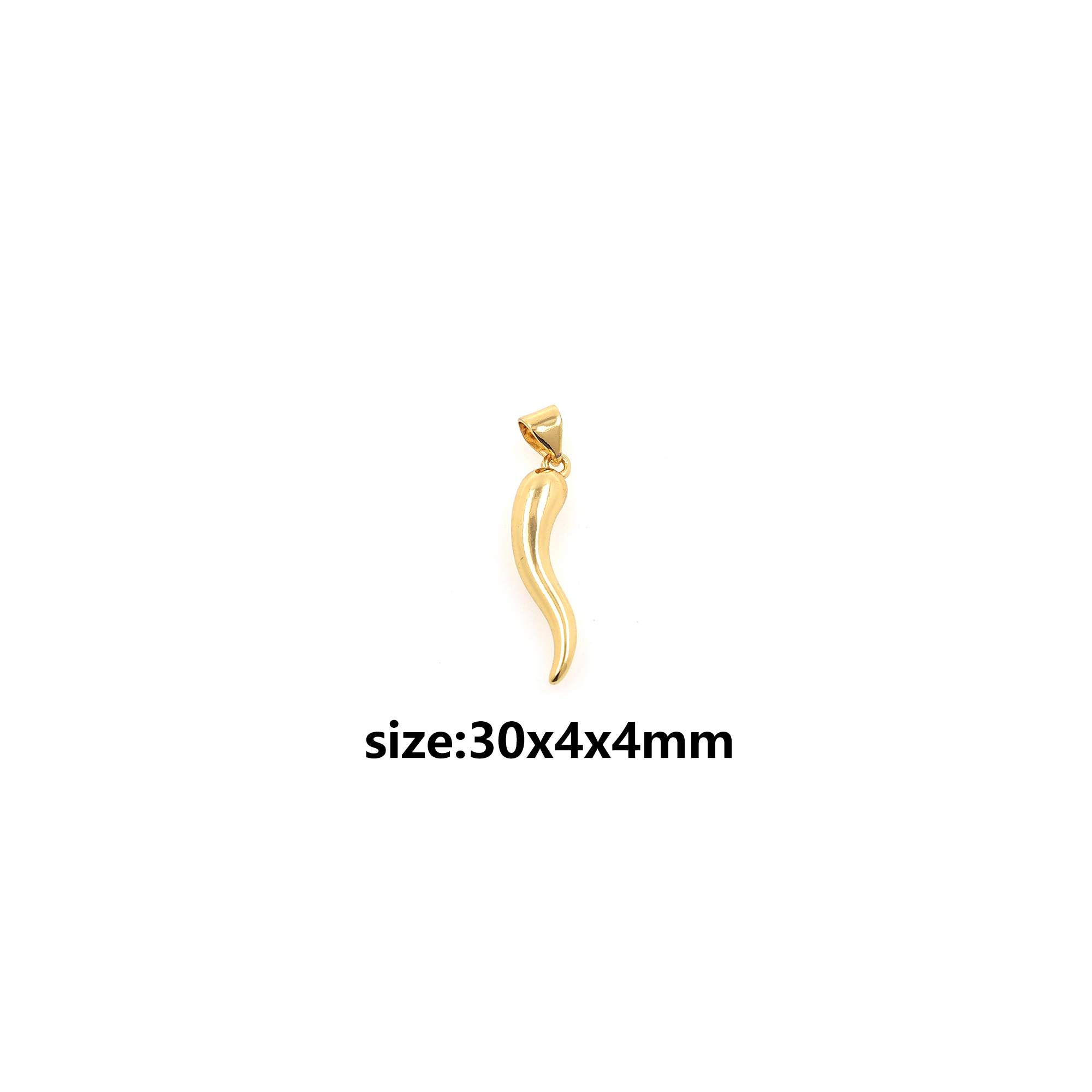 18K Gold Filled Horn Pendant,Dainty Horn Charm Earrings Necklace for DIY Jewelry Making Supply