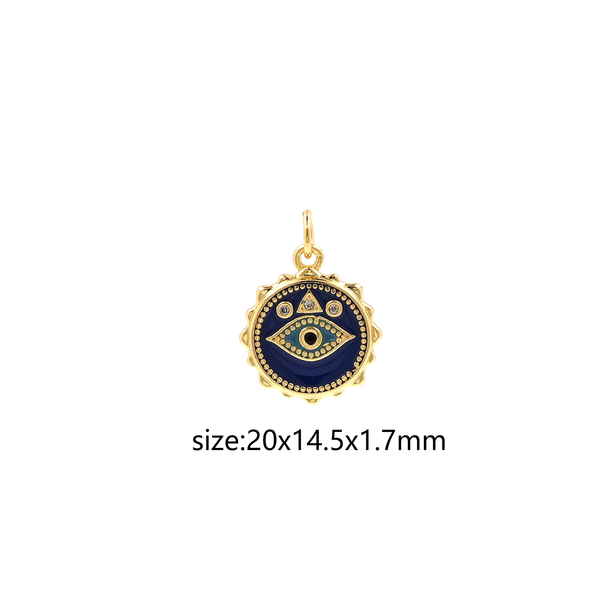 Enamel Evil Eye Pendant,18K Gold Filled Evil Eye Charm Earrings Necklace for DIY Jewelry Making Supply