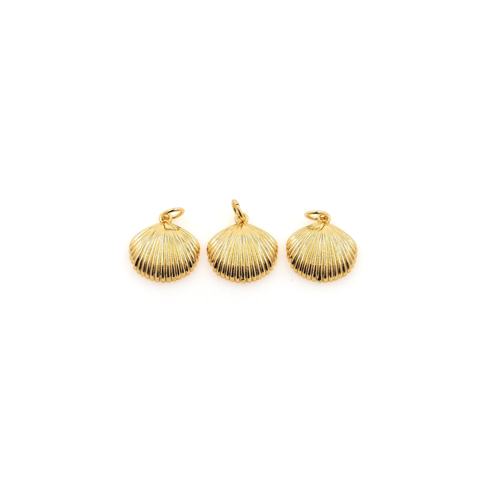 18K Gold Filled Shell Pendant,Tiny Scallop Charm Earrings Necklace for DIY Jewelry Making Supply