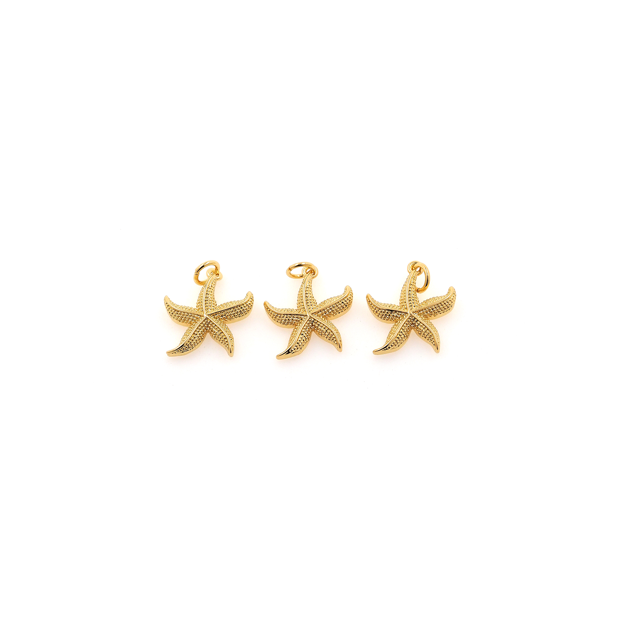 18K Gold Filled Starfish Pendant,Tiny Starfish Charm Earrings Necklace for DIY Jewelry Making Supply