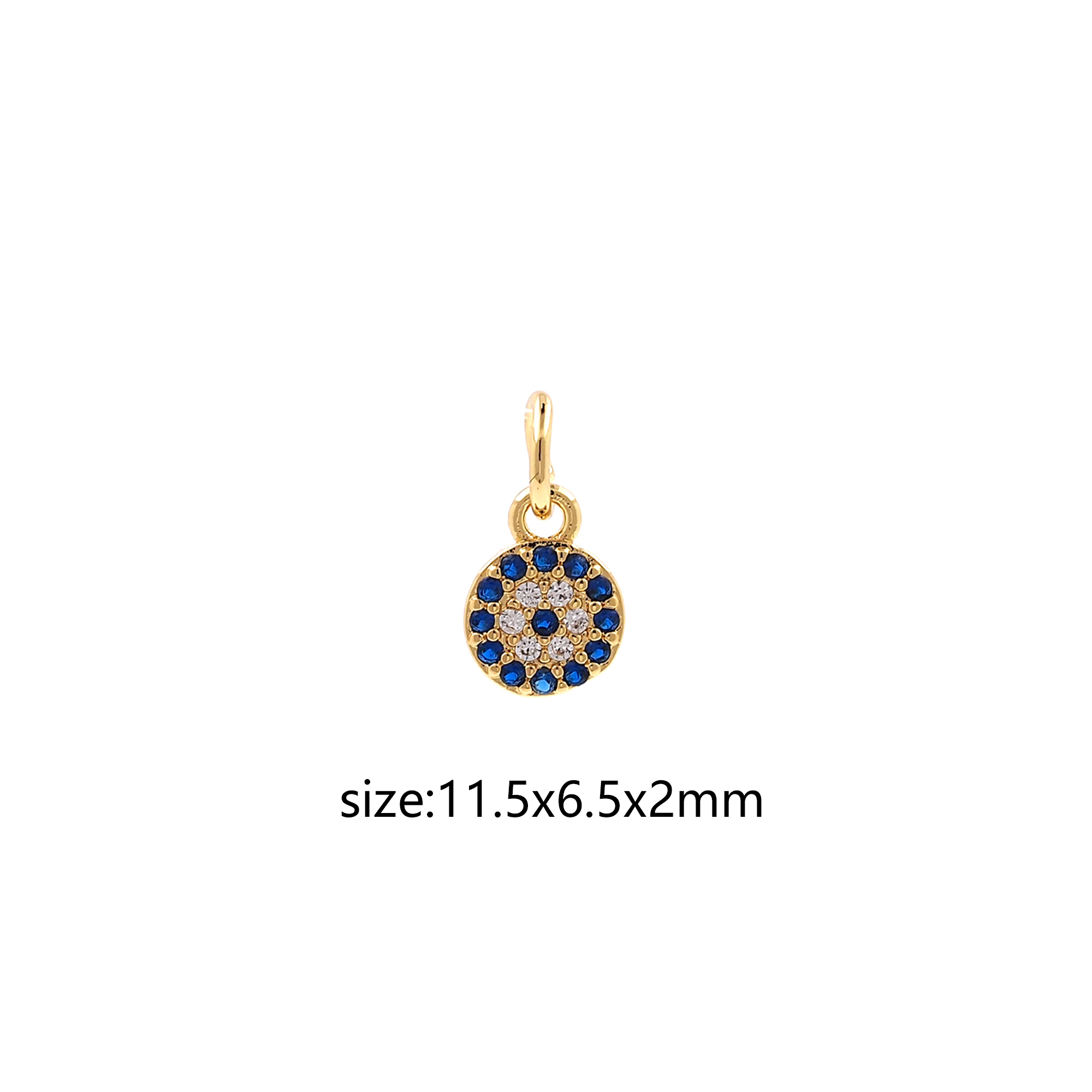 18K Gold Filled Evil Eye Pendant,Dainty Amulet Charm Earrings Necklace for DIY Jewelry Making Supply