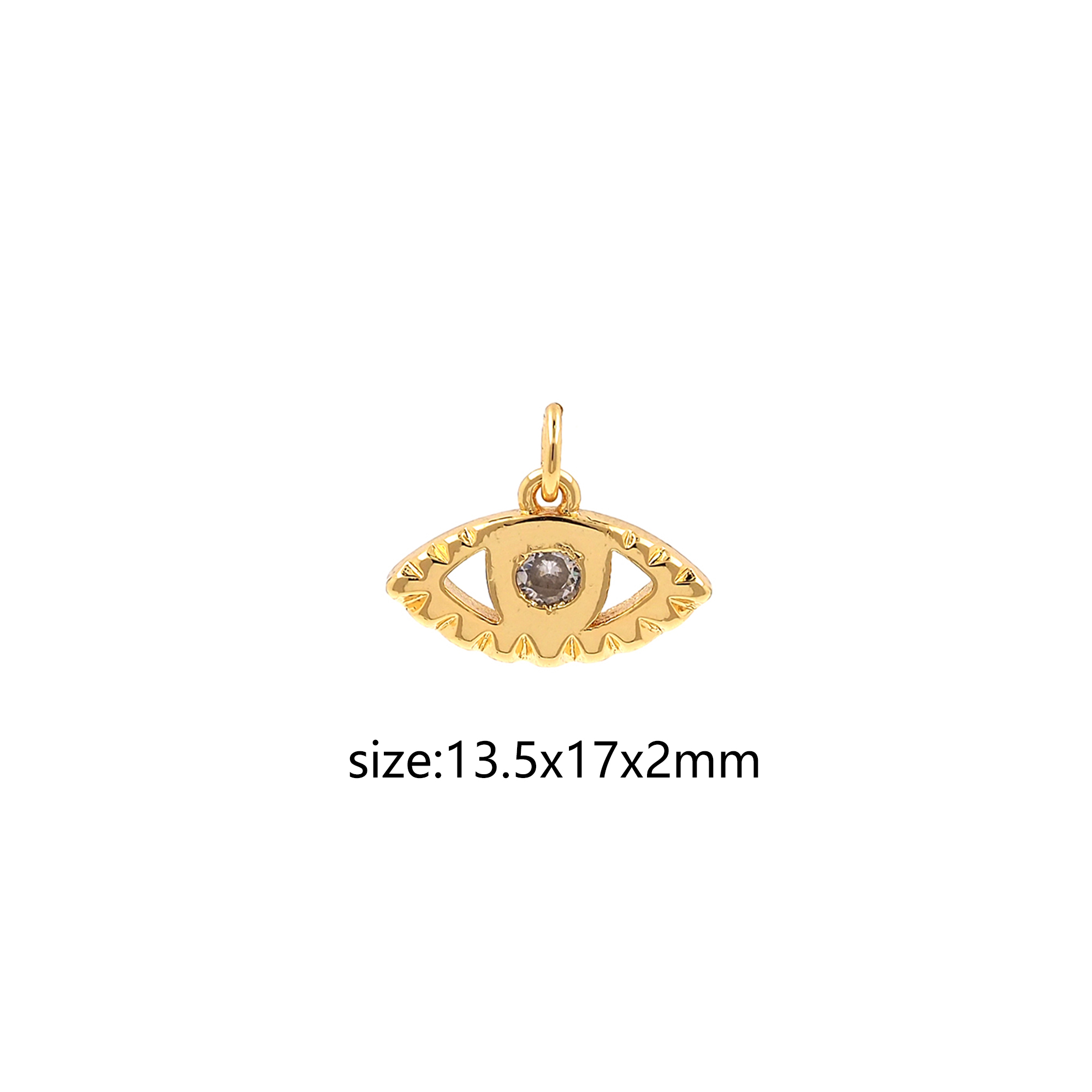 CZ Micro Pave Evil Eye Pendant,18K Gold Filled Tiny Evil Eye Charm Earrings Necklace for DIY Jewelry Making Supply