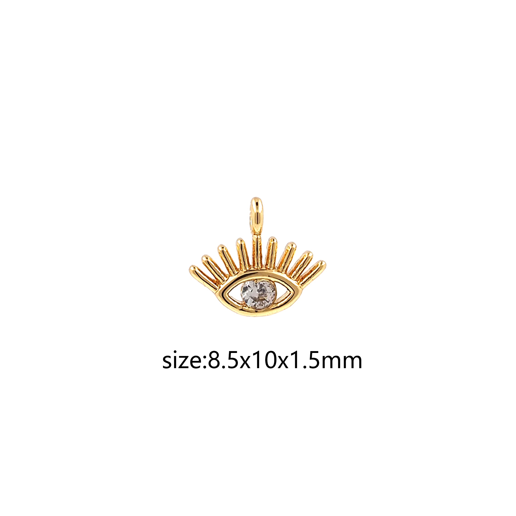 CZ Micro Pave Evil Eye Pendant,18K Gold Filled Tiny Evil Eye Charm Earrings Necklace for DIY Jewelry Making Supply