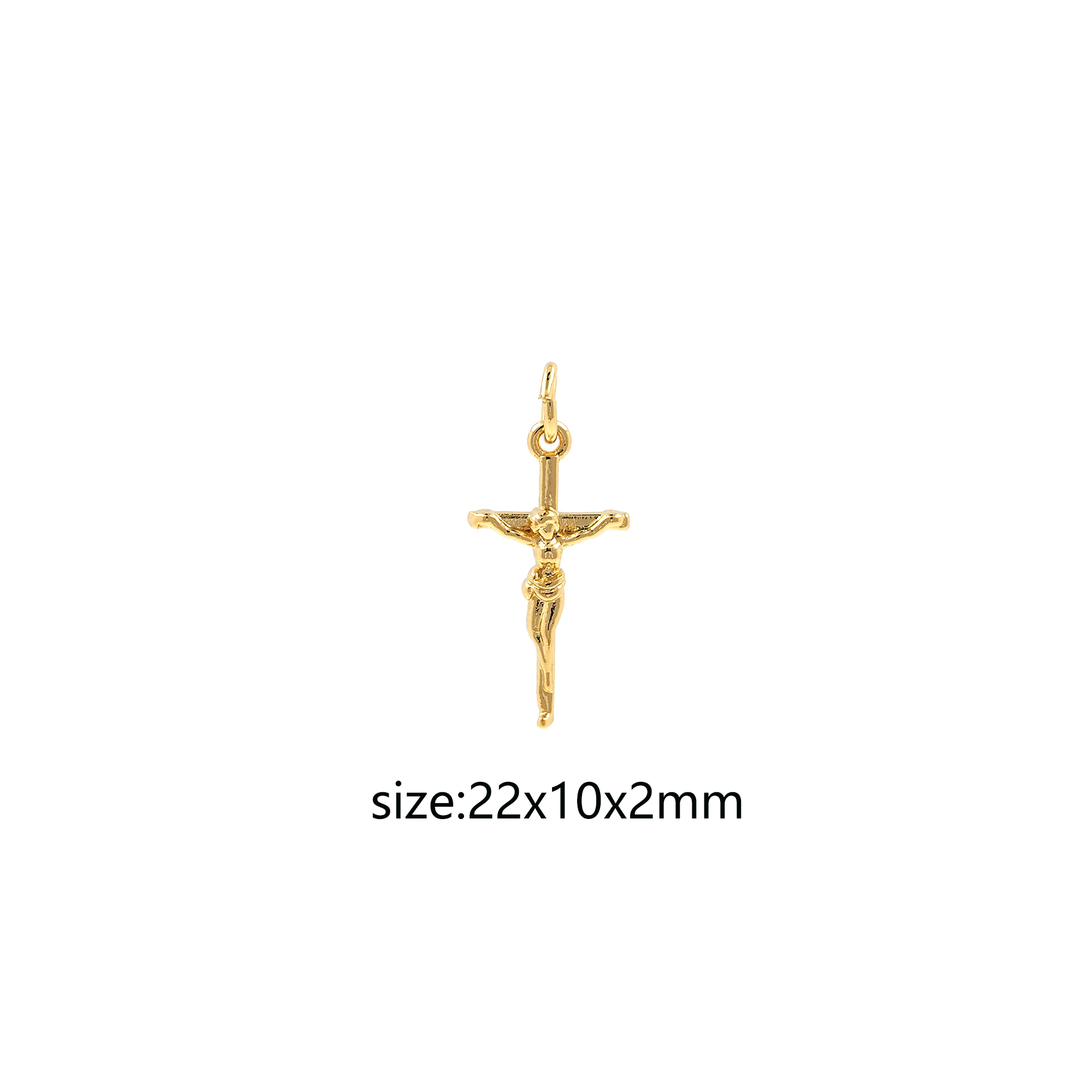 18K Gold Filled Cross Pendant,Religious Charm,Cross Earrings Necklace for DIY Jewelry Making Supply
