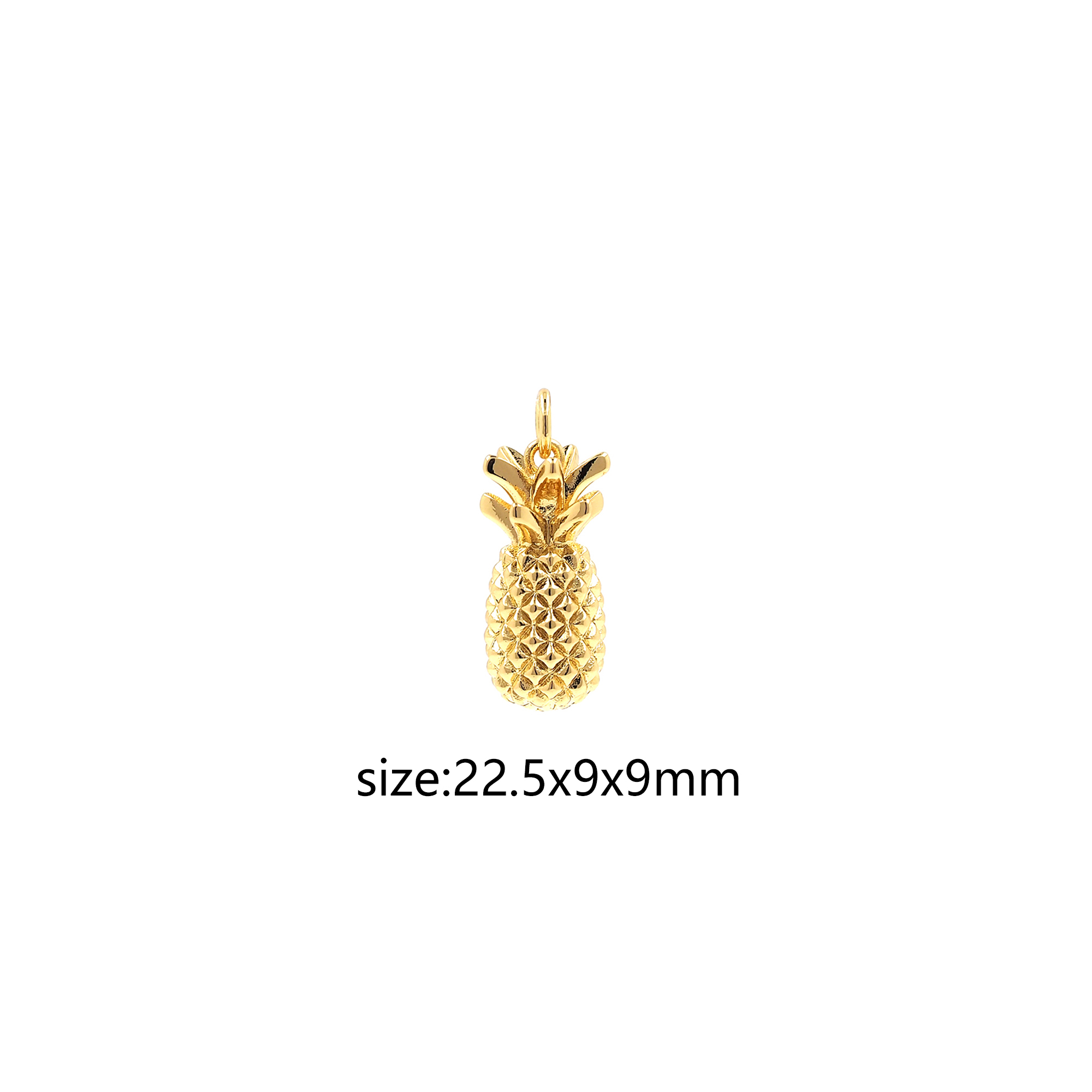 18K Gold Filled Pineapple Pendant,Fruit Charm,Pineapple Earrings Necklace for DIY Jewelry Making Supply