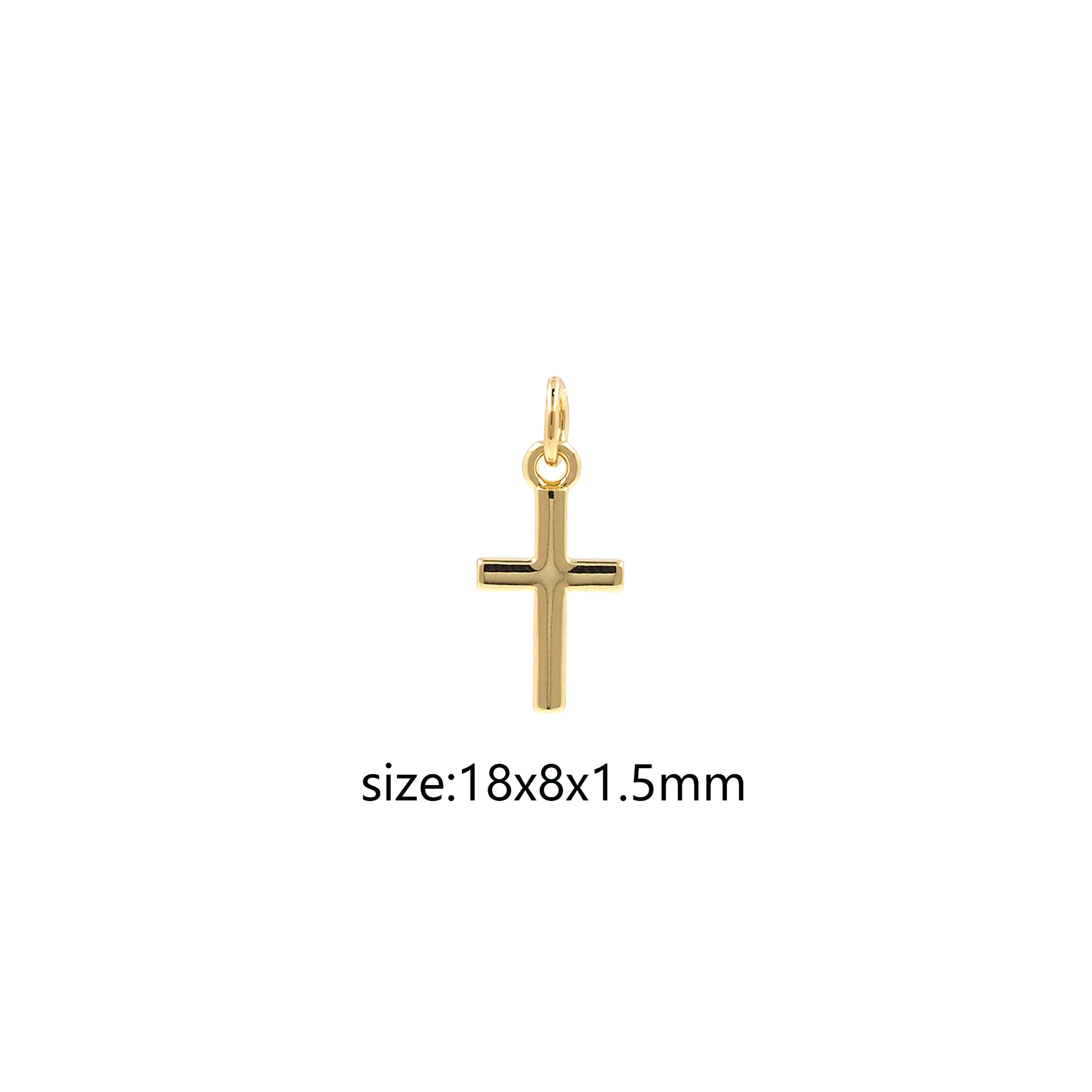 18K Gold Filled Cross Pendant,Religious Charm,Tiny Cross Earrings Necklace for DIY Jewelry Making Supply