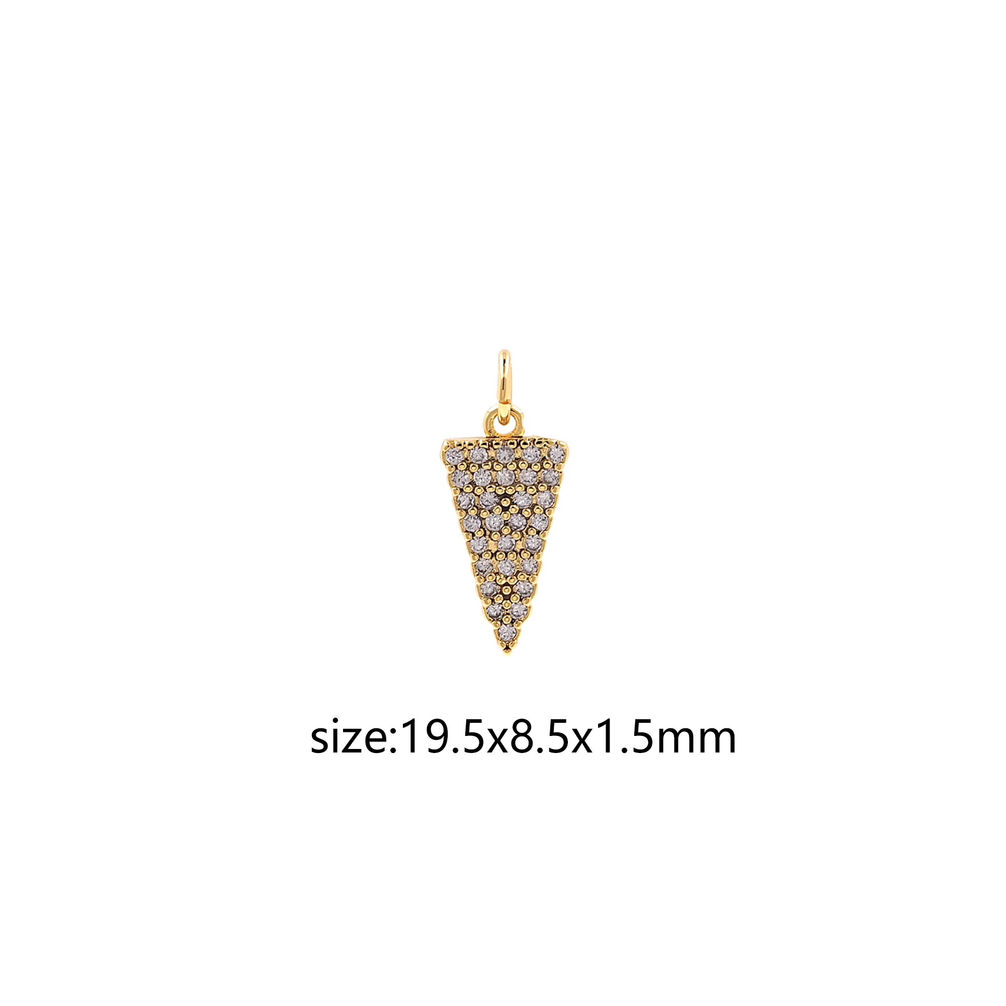 18K Gold Filled Triangle Pendant,CZ Micro Pave Triangle Charm Earrings Necklace for DIY Jewelry Making Supply