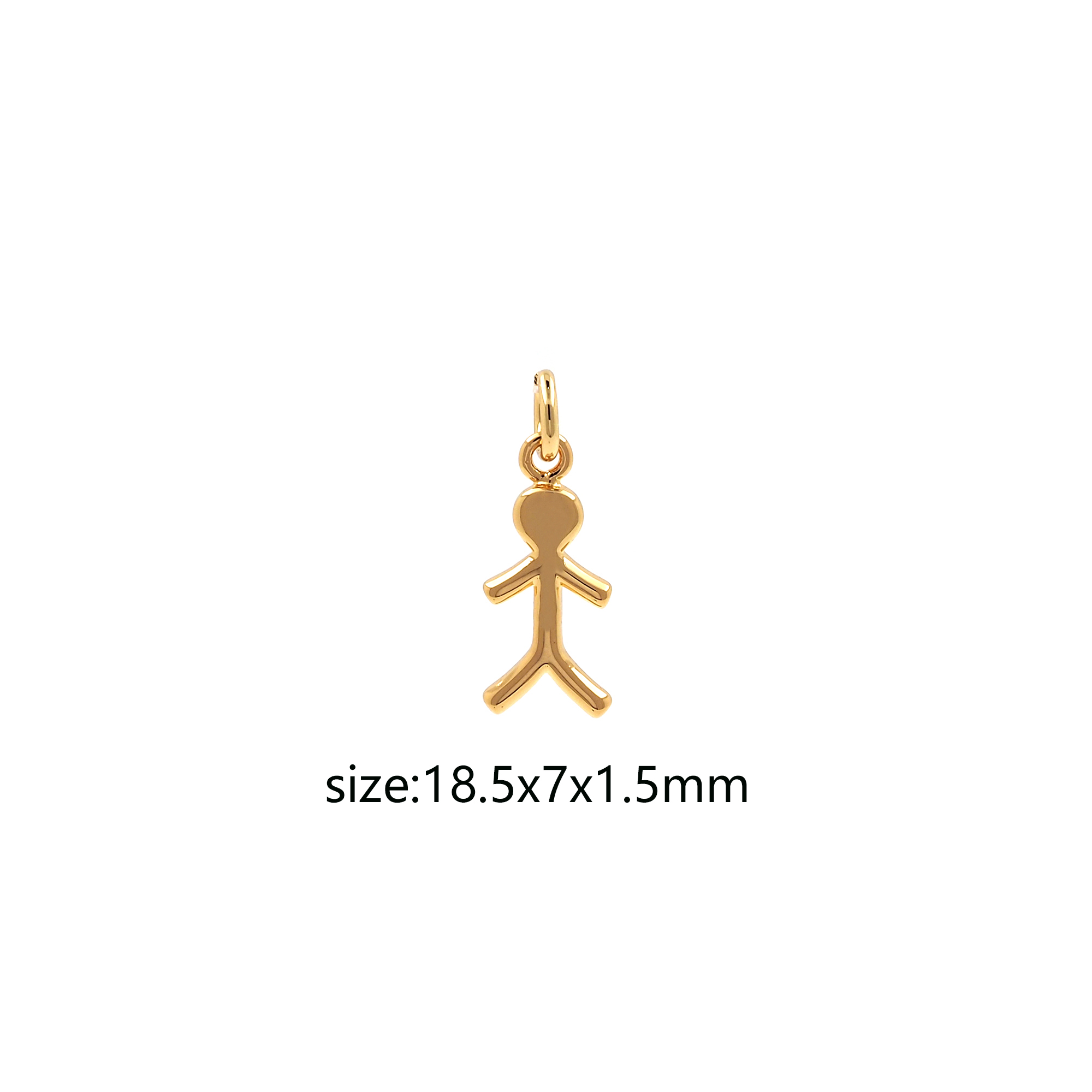 18K Gold Filled Stickman Pendant,Tiny Stickman Charm Earrings Necklace for DIY Jewelry Making Supply