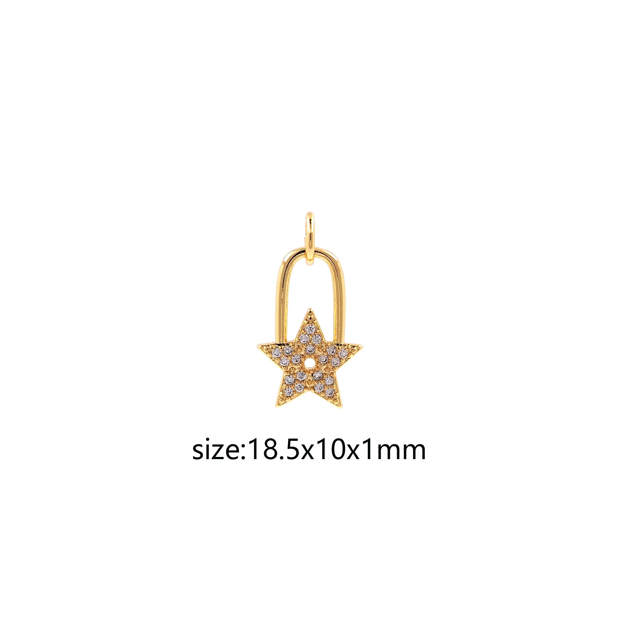 CZ Micro Pave Star Charm18K Gold Filled Celestial Pendant,Star Earrings Necklace for DIY Jewelry Making Supply