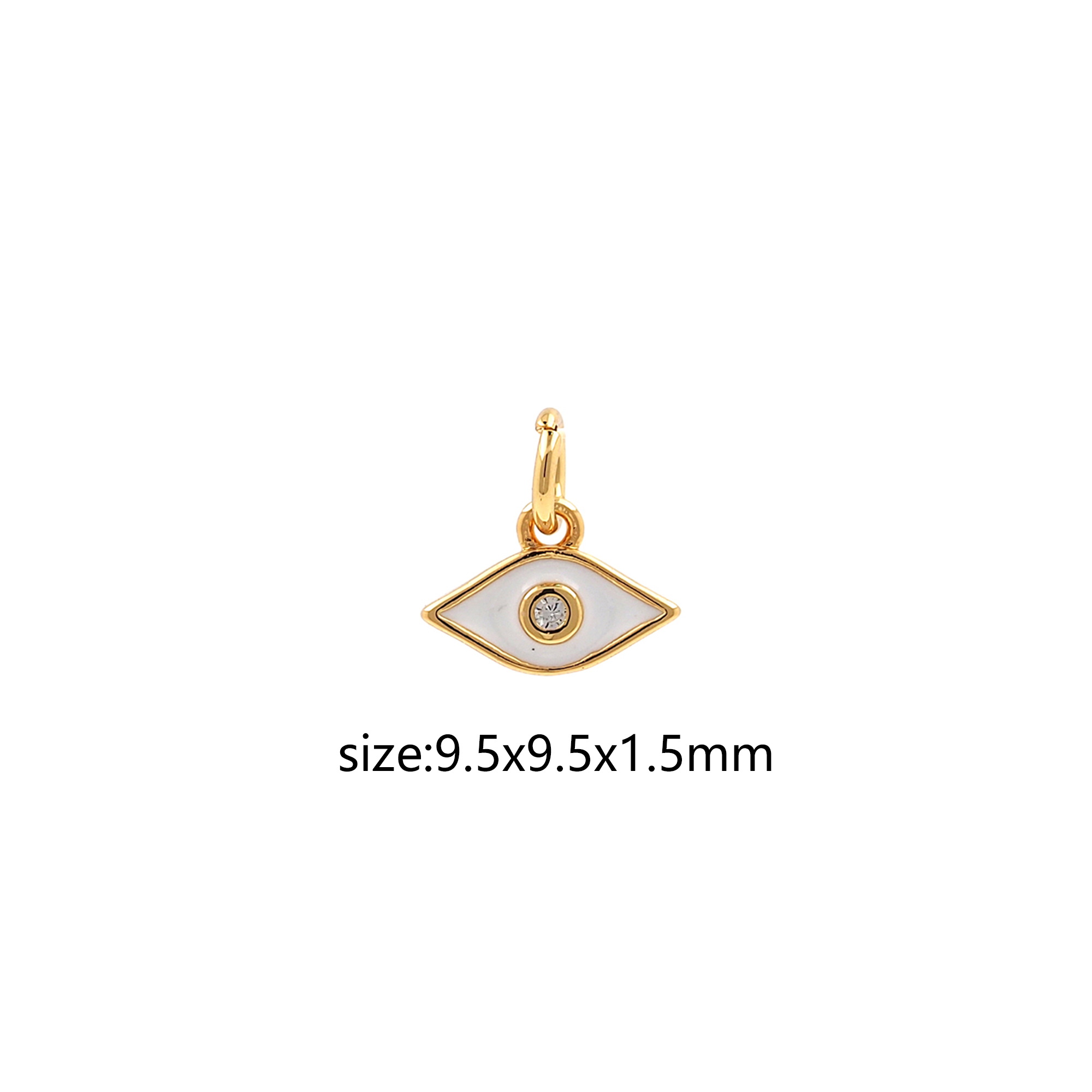 18K Gold Filled Evil Eye Pendant,Enamel Evil Eye Charm Earrings Necklace for DIY Jewelry Making Supply