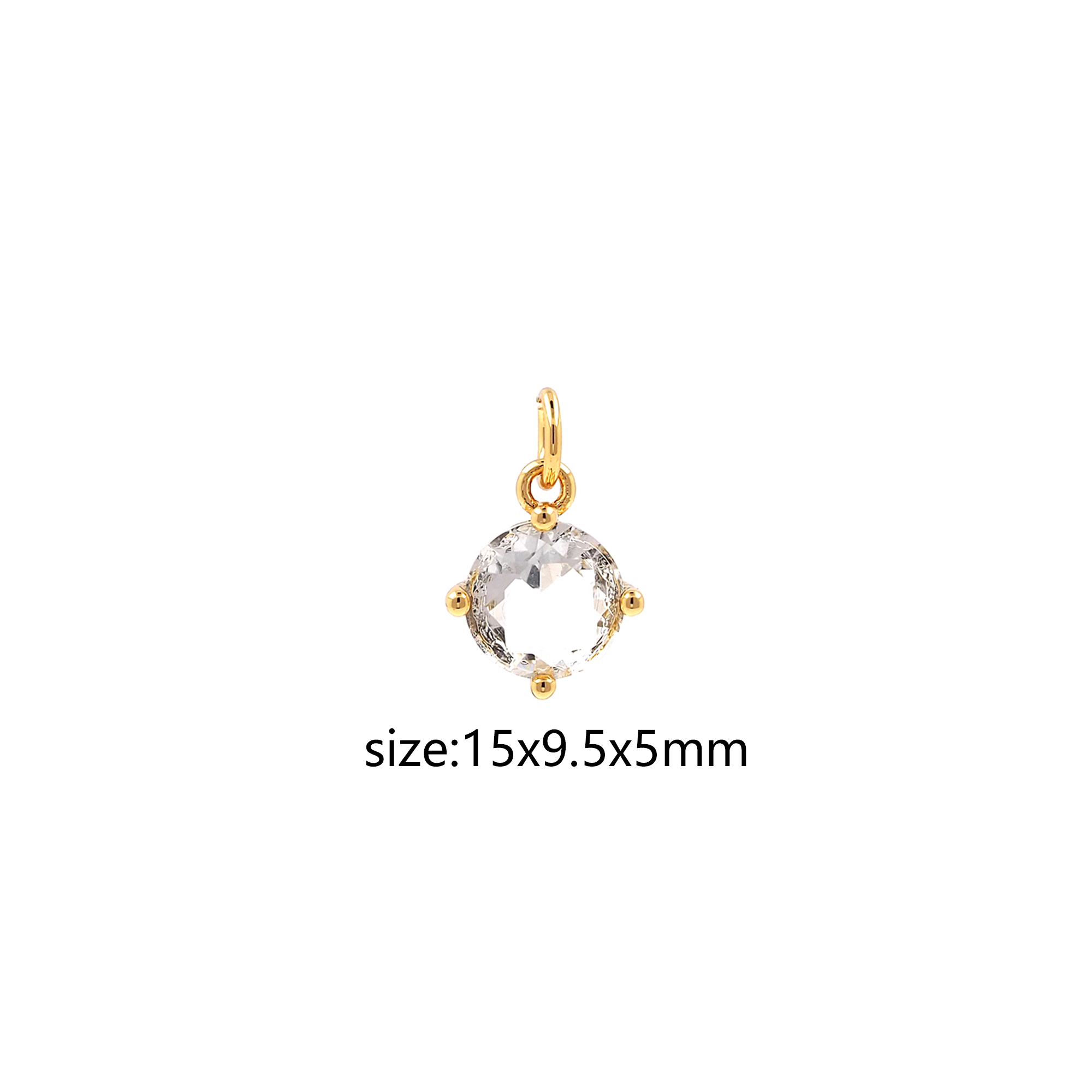 18K Gold Filled Round Pendant,CZ Micro Pave Round Charm Earrings Necklace for DIY Jewelry Making Supply