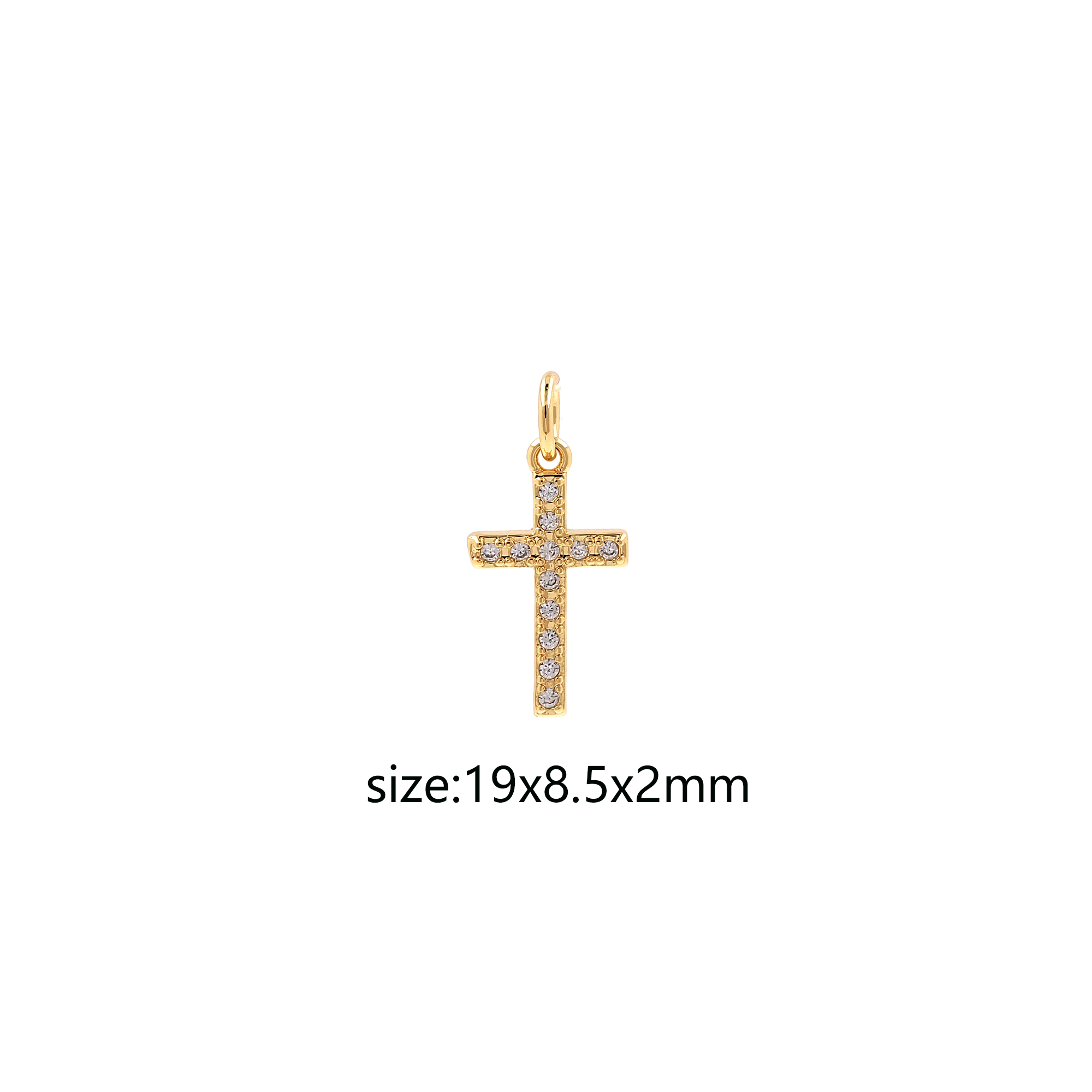 CZ Micro Pave Cross Pendant,18K Gold Filled Cross Charm Earrings Necklace for DIY Jewelry Making Supply