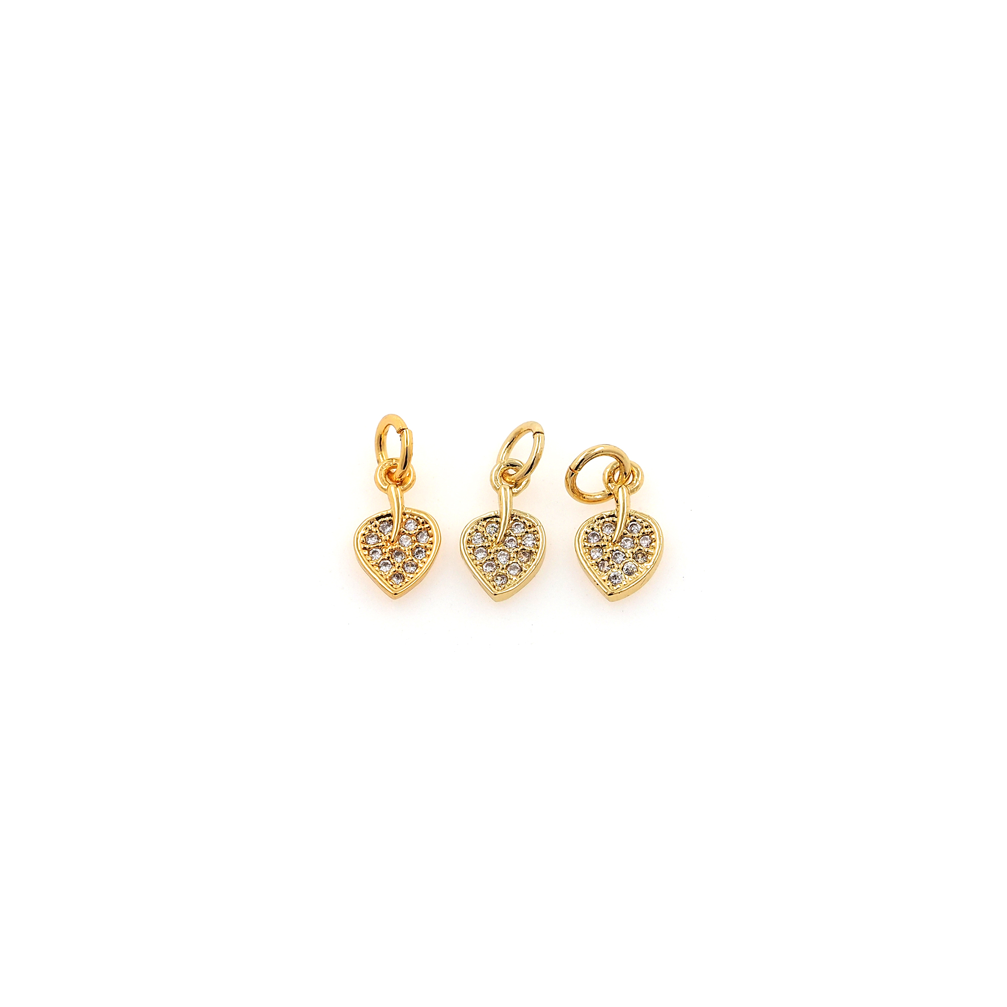 18K Gold Filled Leaf Pendant,CZ Micro Pave Leaf Charm Earrings Necklace for DIY Jewelry Making Supply