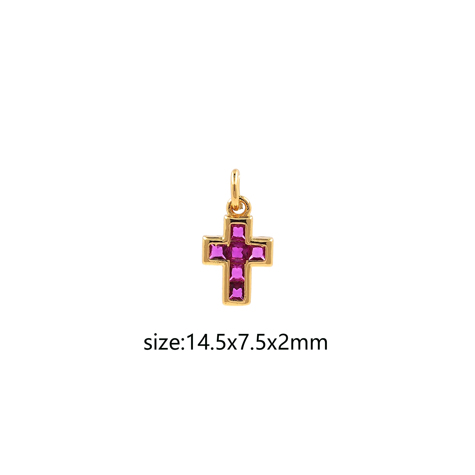 18K Gold Filled Cross Pendant,CZ Micro Pave Cross Charm Earrings Necklace for DIY Jewelry Making Supply