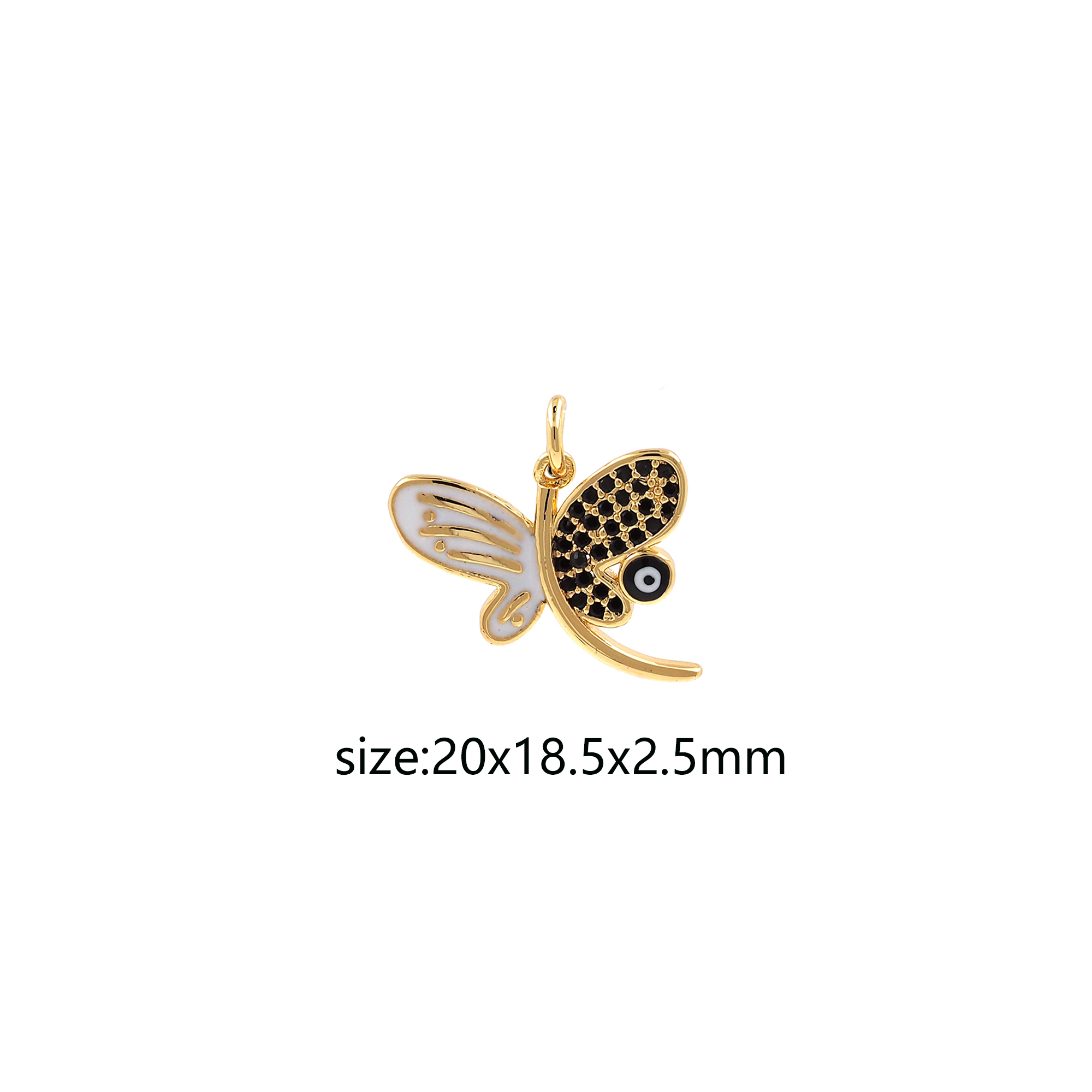 18K Gold Filled Butterfly Pendant,CZ Micro Pave Butterfly Charm Earrings Necklace for DIY Jewelry Making Supply
