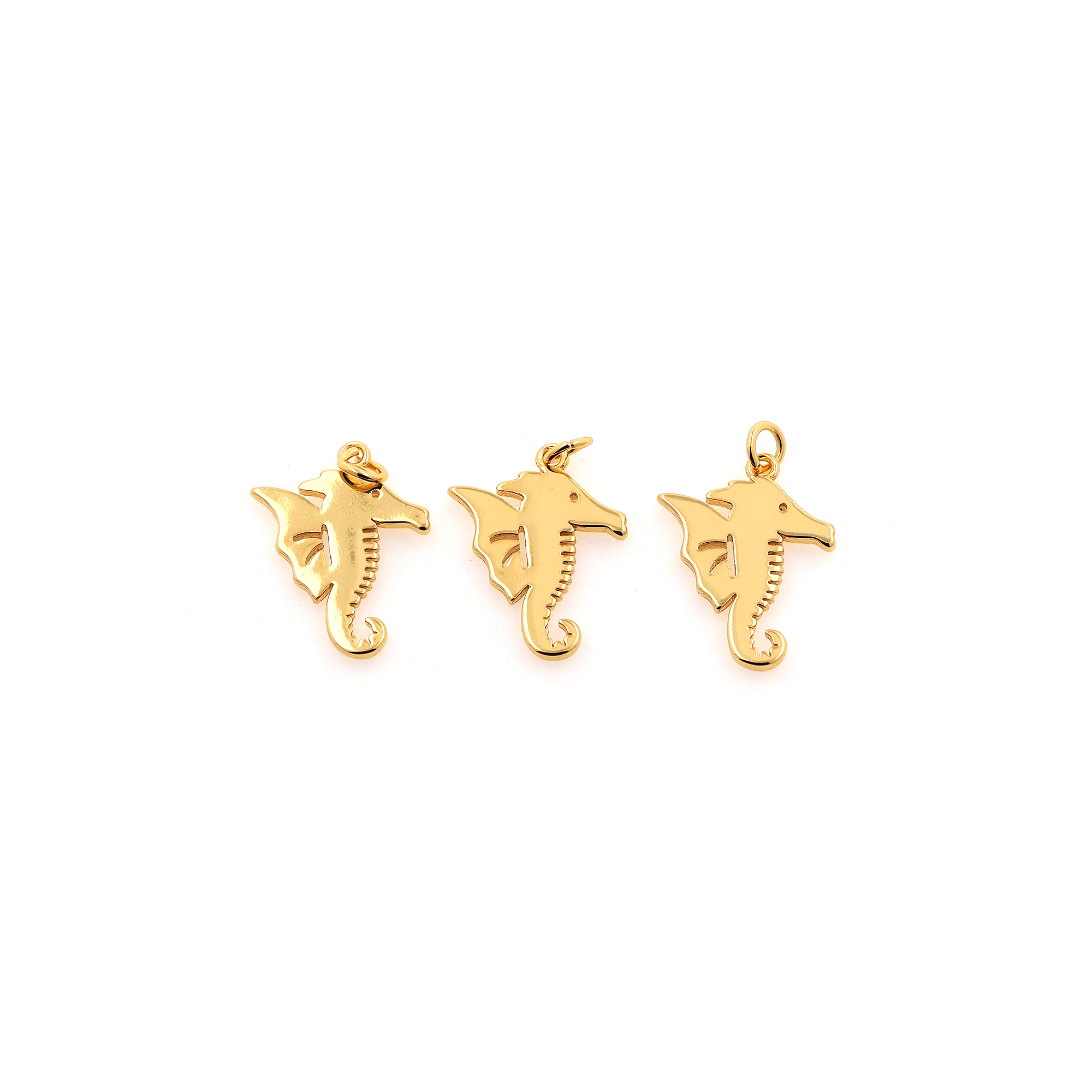 Origami Pendant,18K Gold Filled Seahorse Charm Earrings Necklace for DIY Jewelry Making Supply